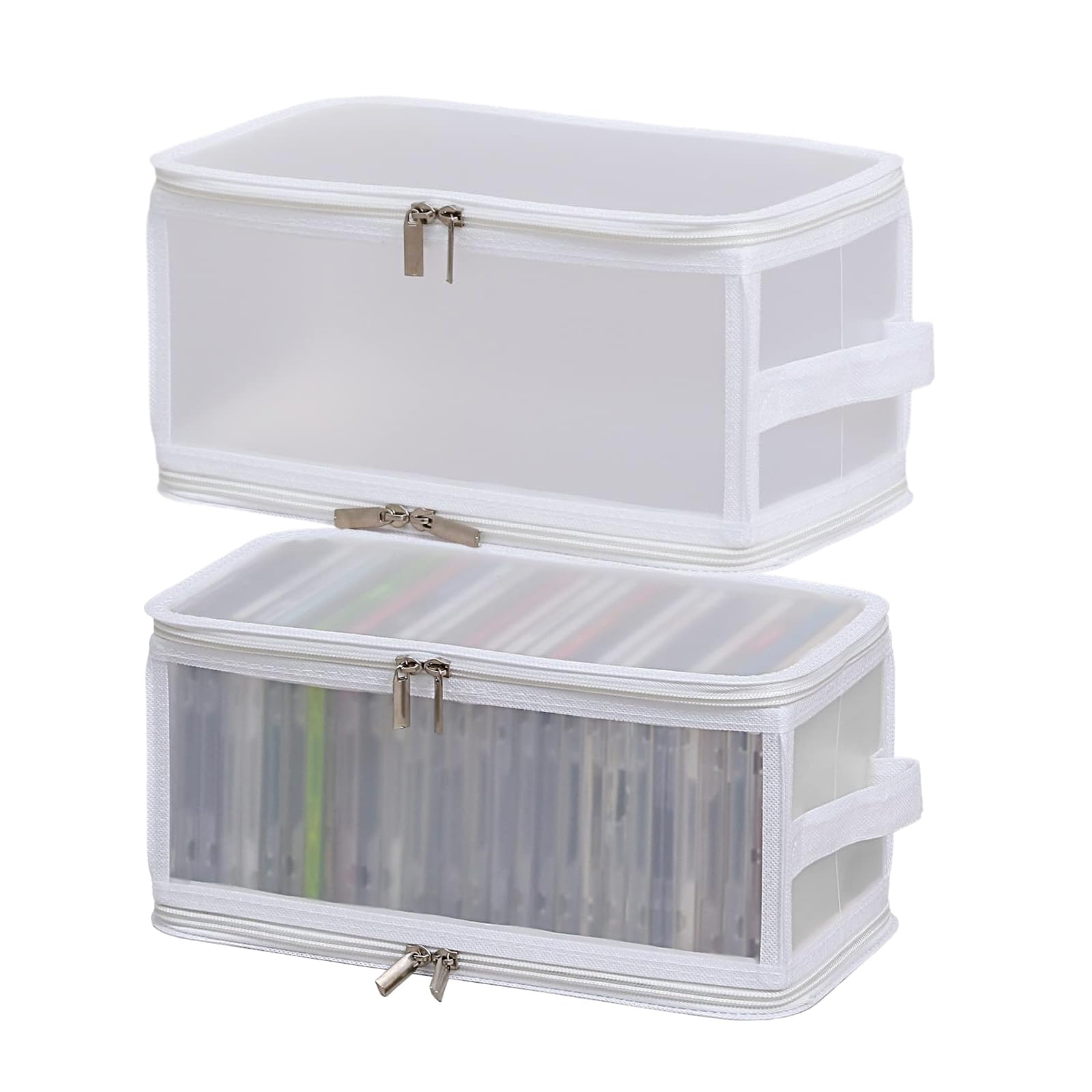 【送料無料】やぬき CDケース 2個セット CD 収納 30X15X15CM CD収納ケース 約25~30枚収納 半透明 cd収..