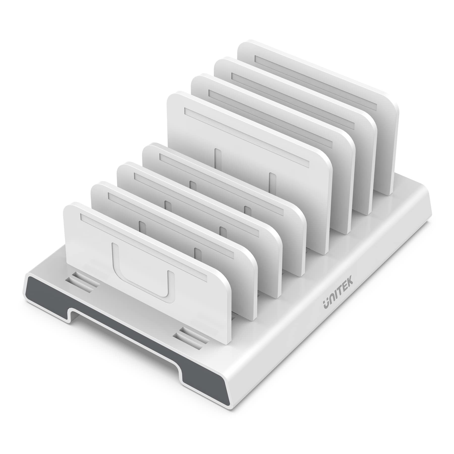 【送料無料】Unitek 多機能スマホスタンド タブレットスタンド Android・iPhone・iPad・kindle・タブレット 複数台対応 クレードル スマートフォン置台 7台収納タイプ 携帯電話 仕切り板 間隔調整可能 台座強化型 充電不可 収納便利 卓上 整理整頓 プレゼント/お祝い/ギ