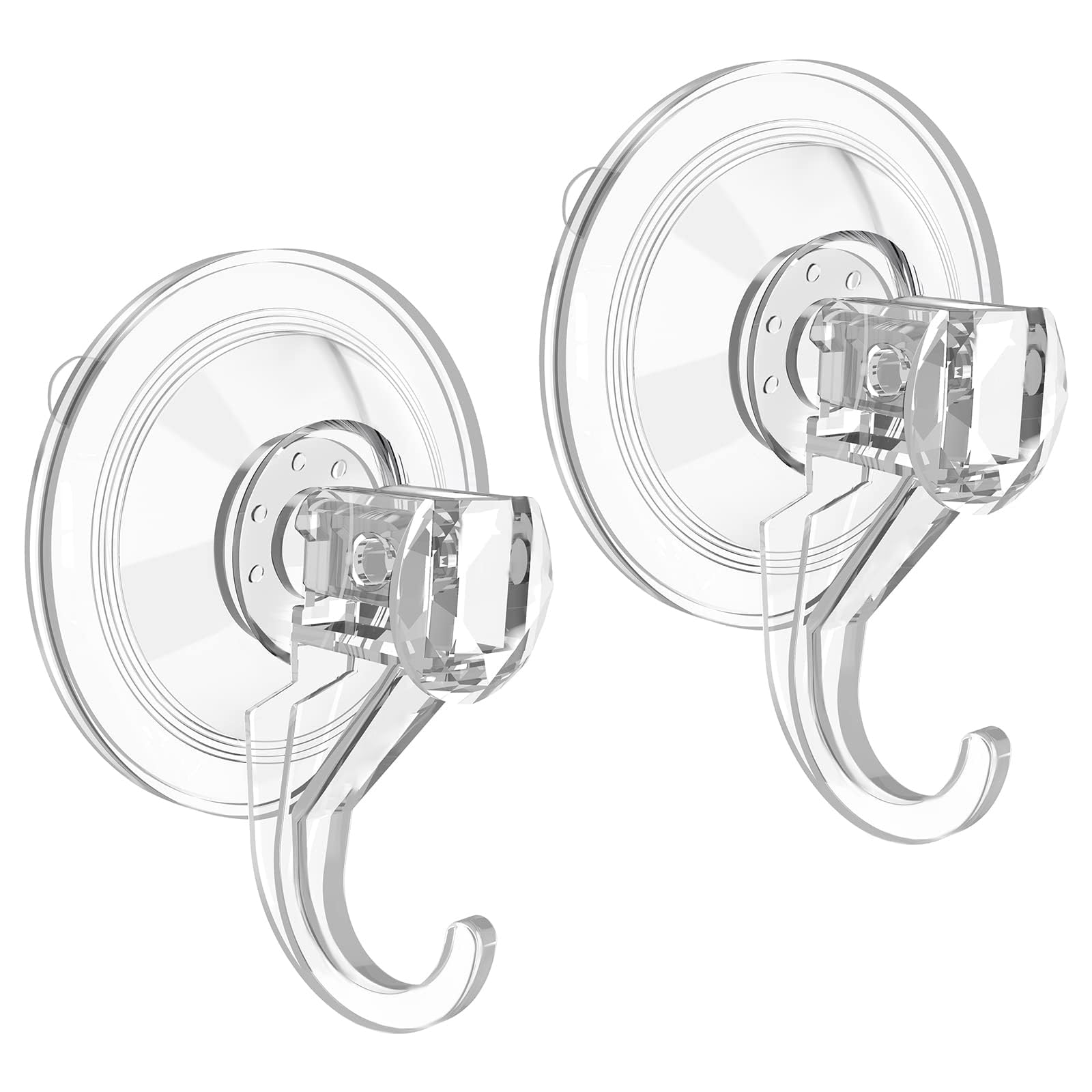 【送料無料】強力 吸盤フック 真空 2個入り 耐荷重3kg 壁掛けフック 繰り返し使用可能 壁 フック 傷つけない 浴室 お風呂 キッチン オフィス リビング ABS樹脂 透明色