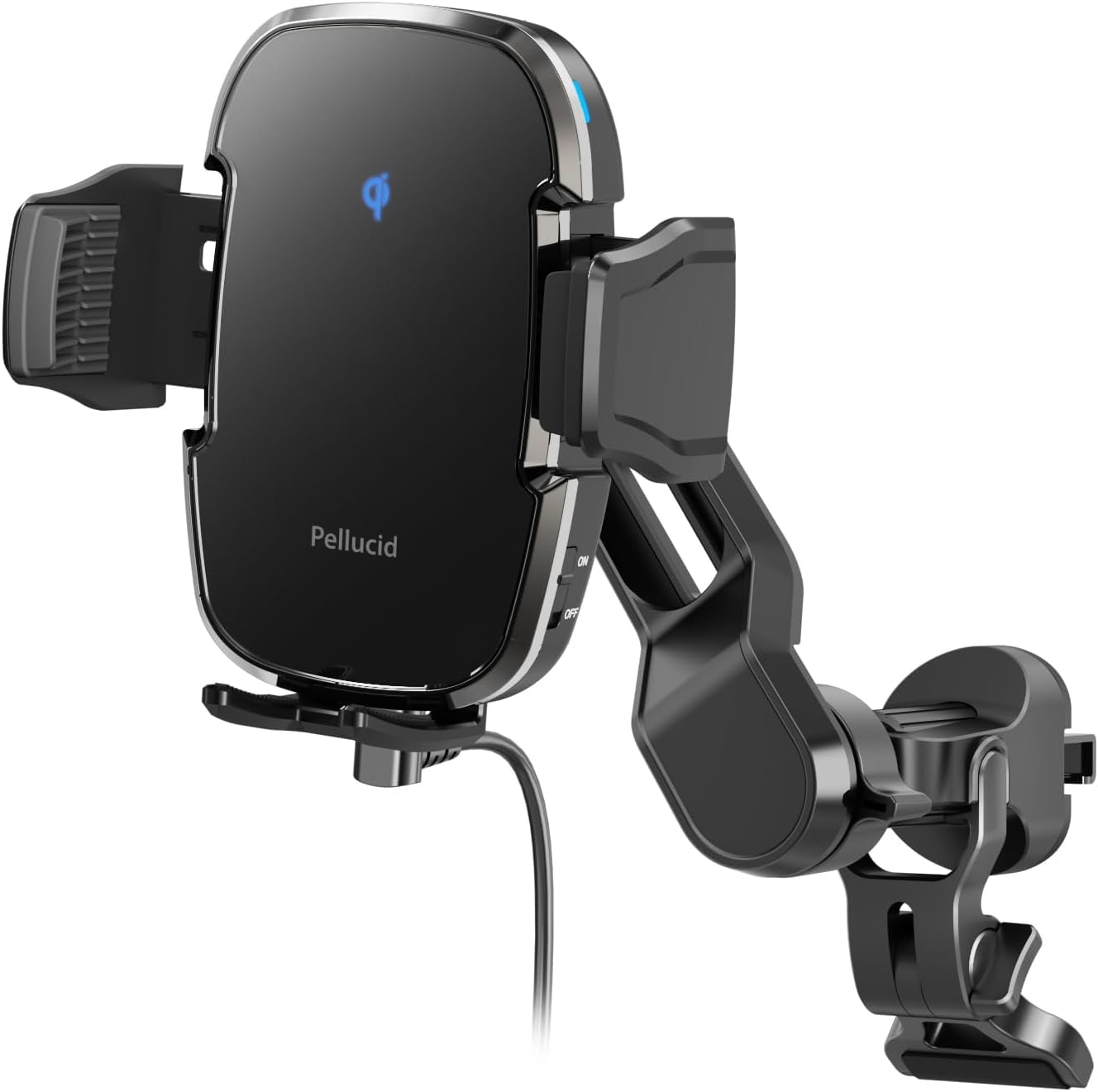 【送料無料】ペルシード(Pellucid) 車内用品 車載スマホホルダー 高速ワイヤレス充電 Qi正規認証品 自動開閉 キャパシタ内蔵 エアコン吹き出し口取付 PPH2306