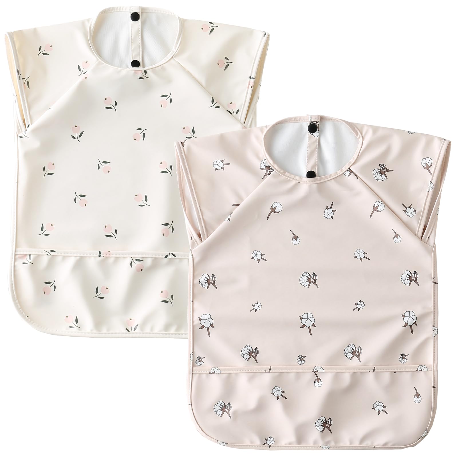 楽天ハローディア楽天市場店【送料無料】[GoUseGo] お食事エプロン 防水 洗える 袖なし ベビー 食事用エプロン 2枚セット 離乳食エプロン 食事スタイ 幼児 赤ちゃん エプロン スモック 子供 保育園 入園準備 出産祝い