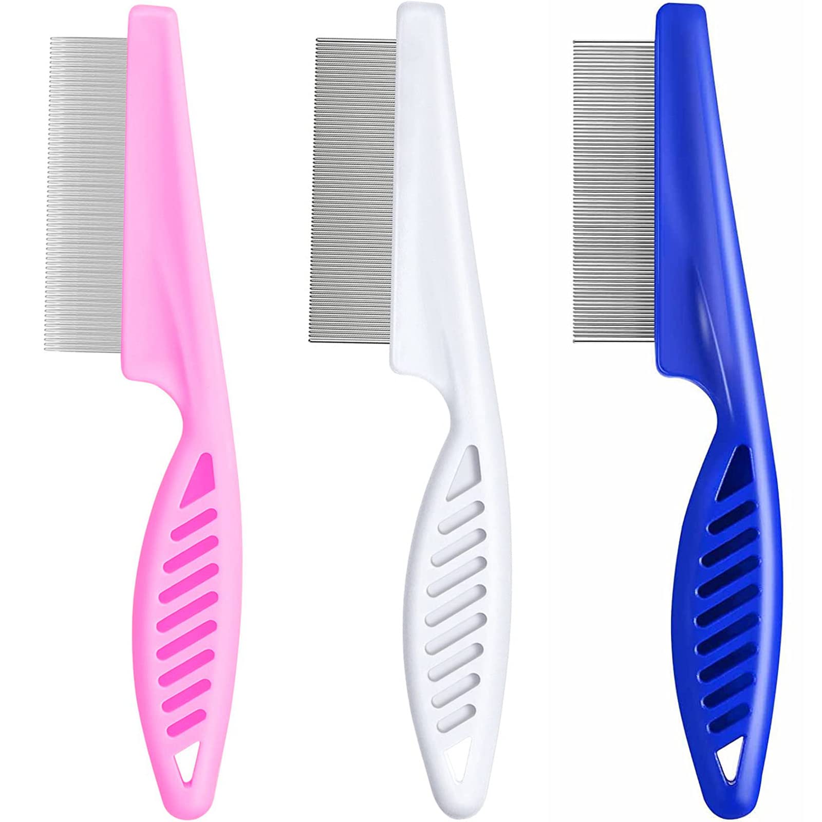 【送料無料】ペットコーム 3本セット ミ取り櫛18cm ステンレス製 丸みを帯びた歯のコーム 猫 犬 ブラシ..