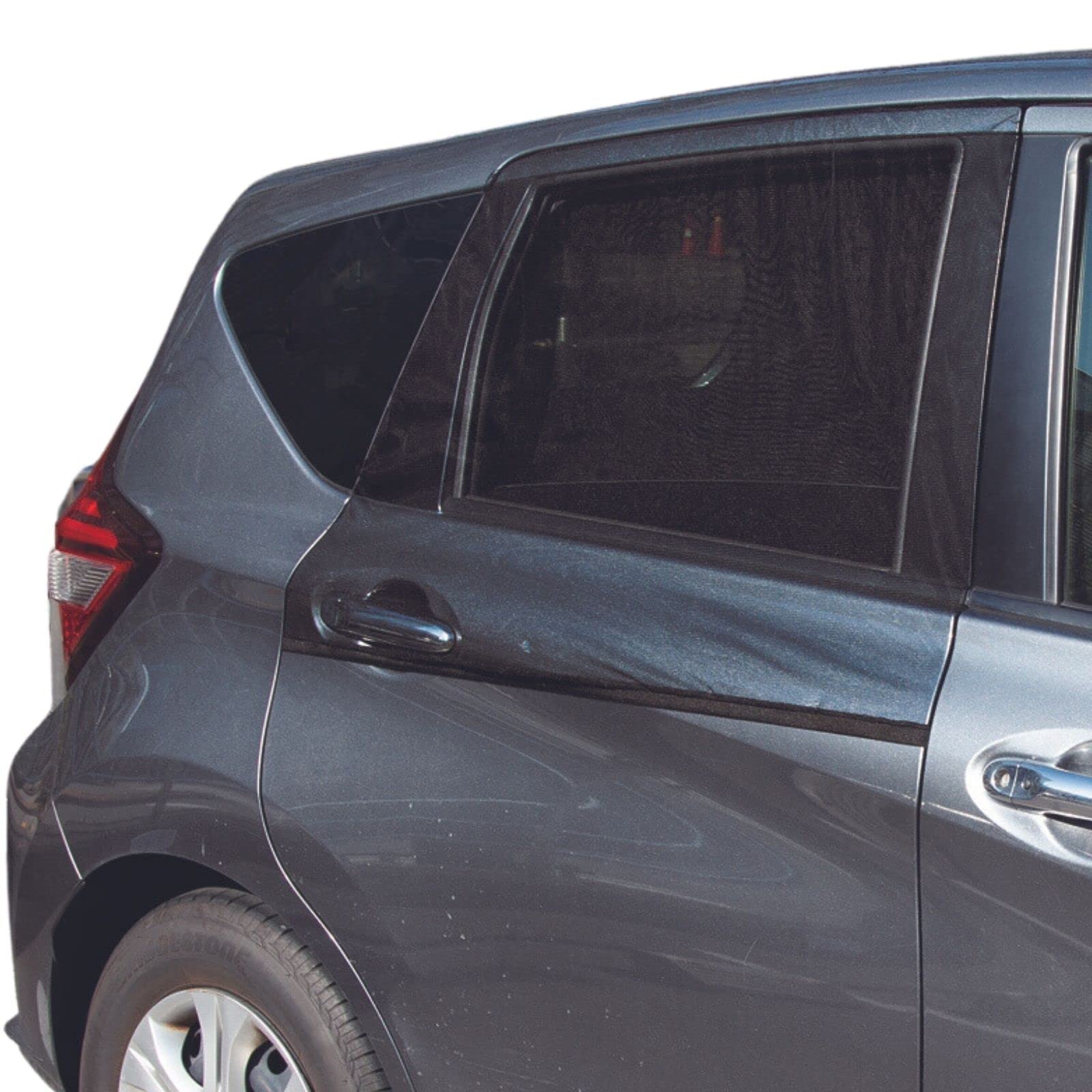 楽天ハローディア楽天市場店【送料無料】コモライフ 虫よけネット 2枚組 （車用） 後部座席 窓用 虫除け ウィンドウ ネット 防虫 換気 アウトドア 車中泊