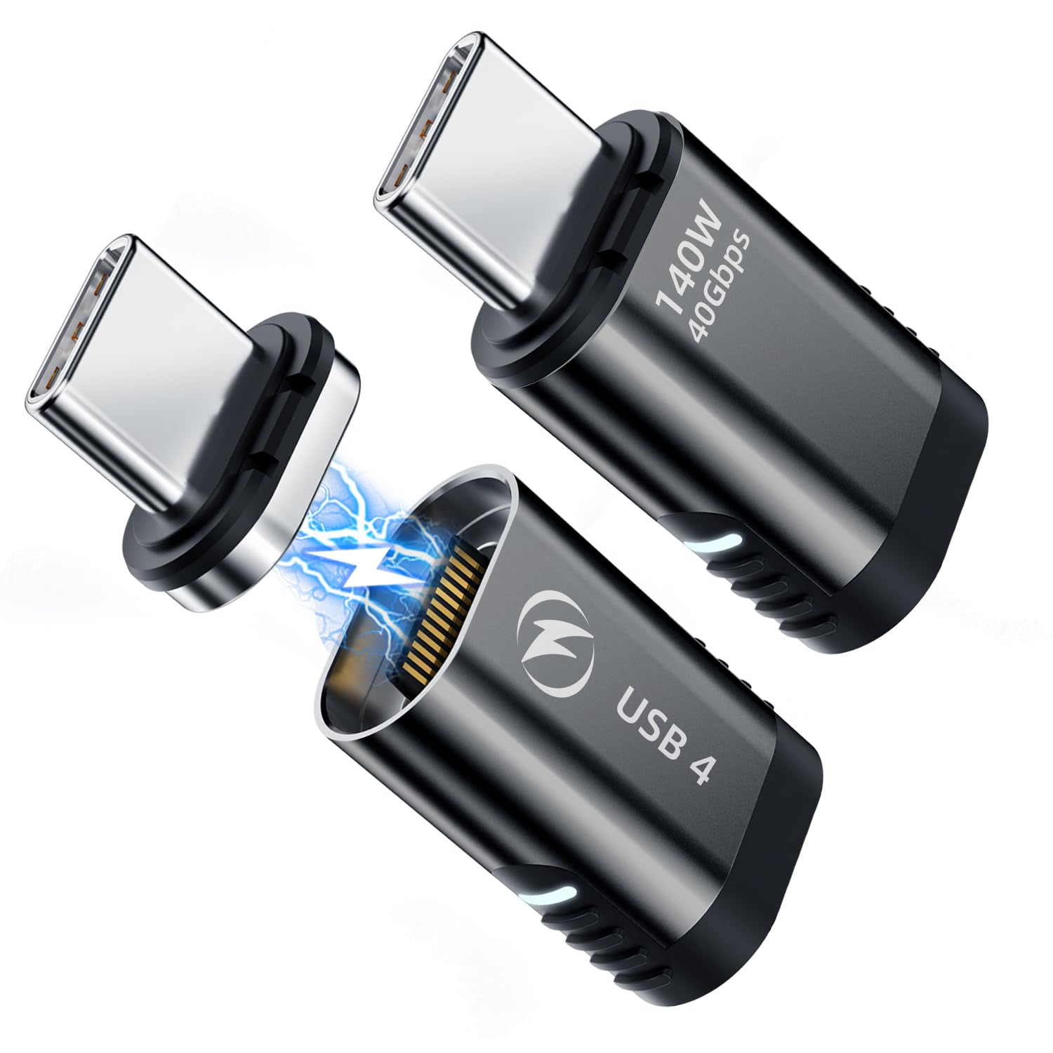 【送料無料】USB C 磁気アダプター (2 パック) DuHeSin 磁気 USB C アダプター 24 ピン ストレート PD ..