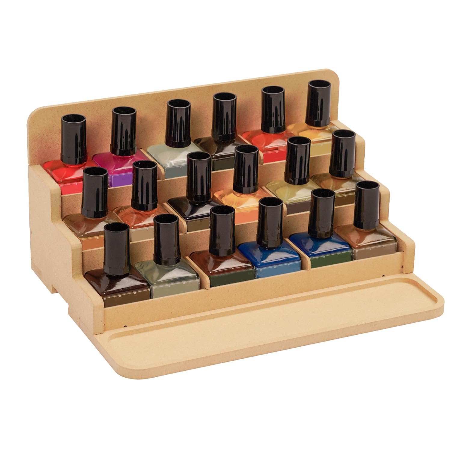 【送料無料】Bucasso プラモデル ペイントラック モデルツール収納ラック MDF素材 塗料棚 塗料ラック 4段 塗料収納 専用塗料ラック プラモデル道具収納 道具入れ 木製組立キット 組立式模型用塗料棚 模型用工具 プラモ製作用収納 木製組み立てキット インクボトル 収納ス