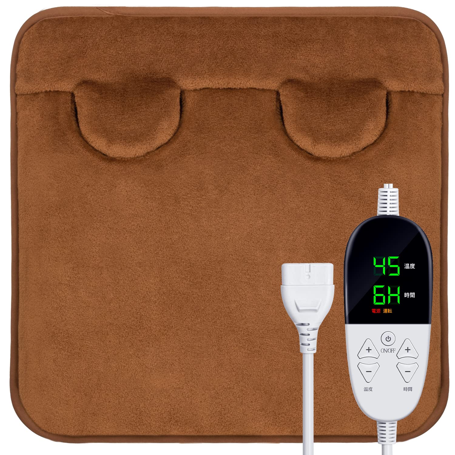 【送料無料】Sumeriy 電気足温器 フットウォーマー ネコ耳デザイン 45*45cm 大きいサイズ 足温器 70°Cまで ホットフットヒーター 過熱保護 タイマー機能 足元暖房 男女兼用 手両足用 安全 暖房費節約 省エネ 洗濯可丸洗い PSE認証済み お家オフィス 勉強用 電気ホットマ