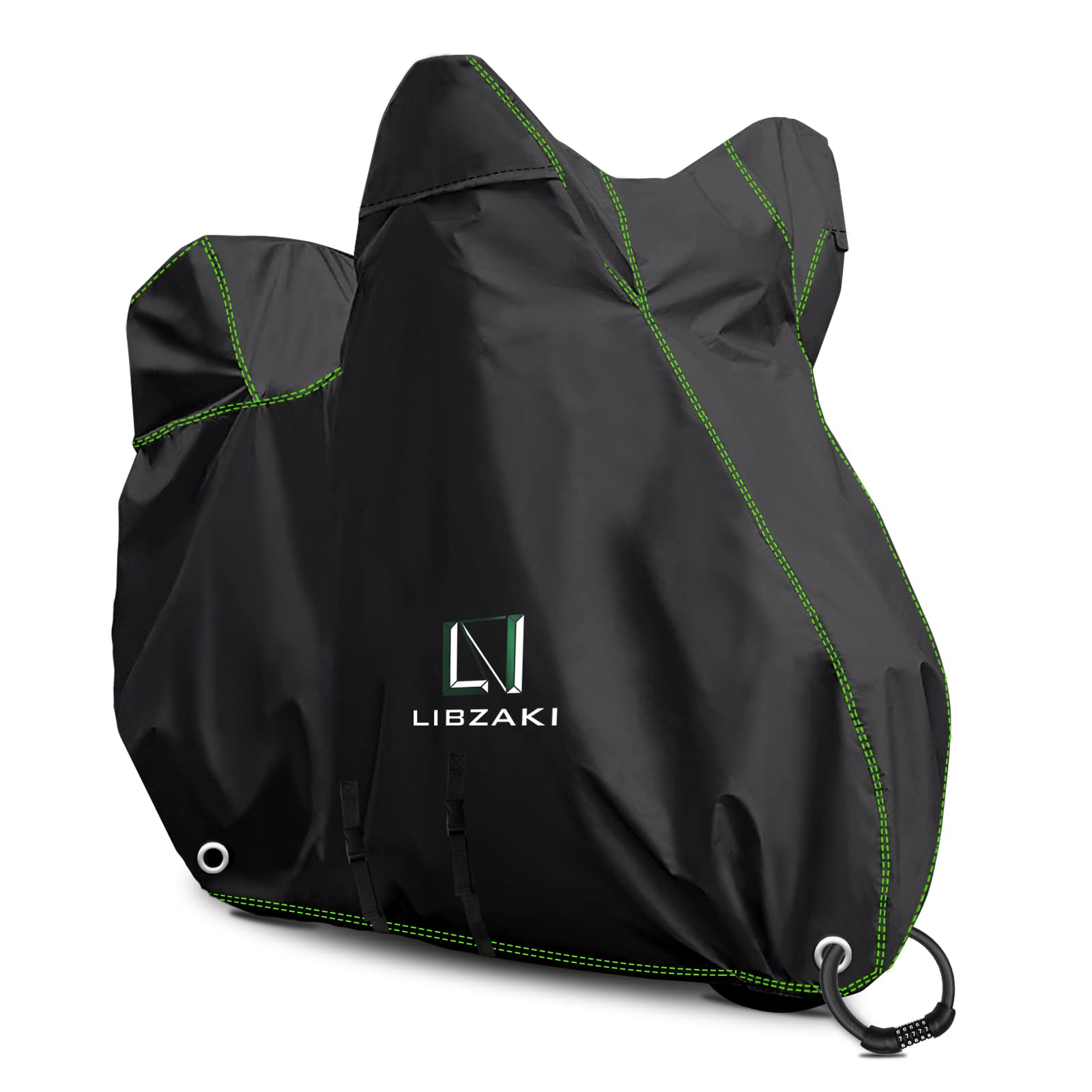 【送料無料】Libzaki バイクカバー 超撥水UVカット【300D アップグレードした厚手生地】3L-BOXまで対応 大型バイク車体カバー(黒)