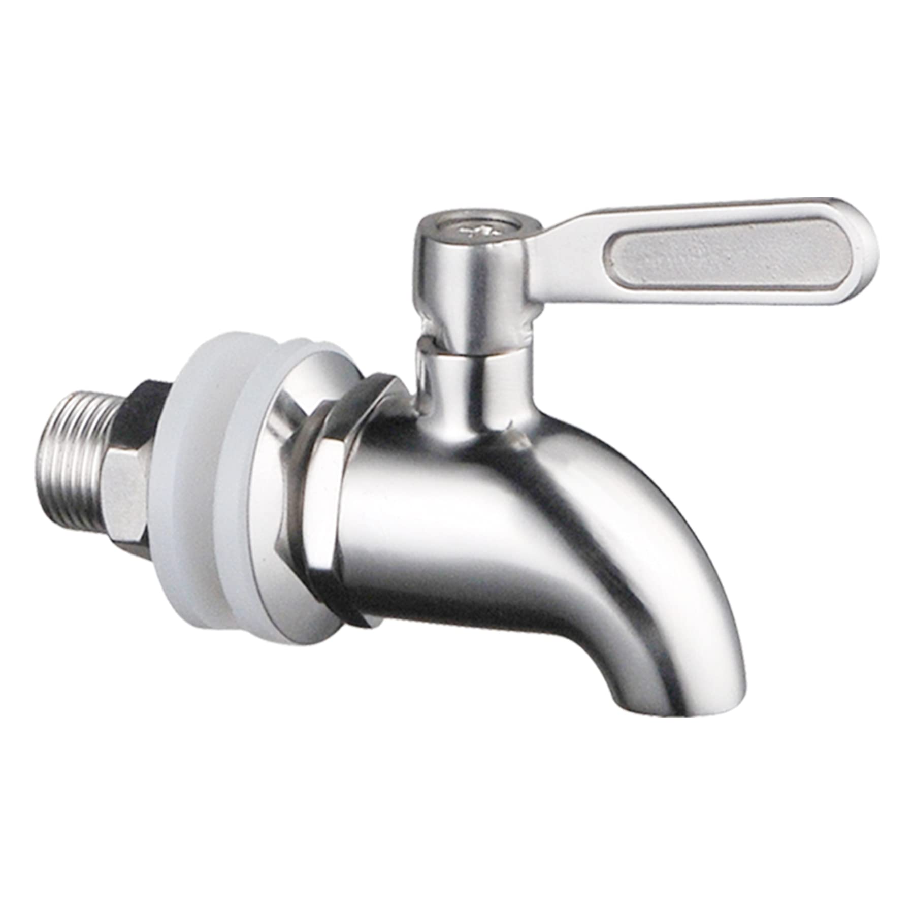 【送料無料】Jeonestan 焼酎サーバー ステンレス 蛇口 樽用 酒樽用 ドリンクサーバー 水栓付き お酒容器 ウォータージャグ 水道栓 ワイン容器 注ぐ交換蛇口 腐食や水垢なし ガラス容器 瓶蛇口 シルバー 16mm