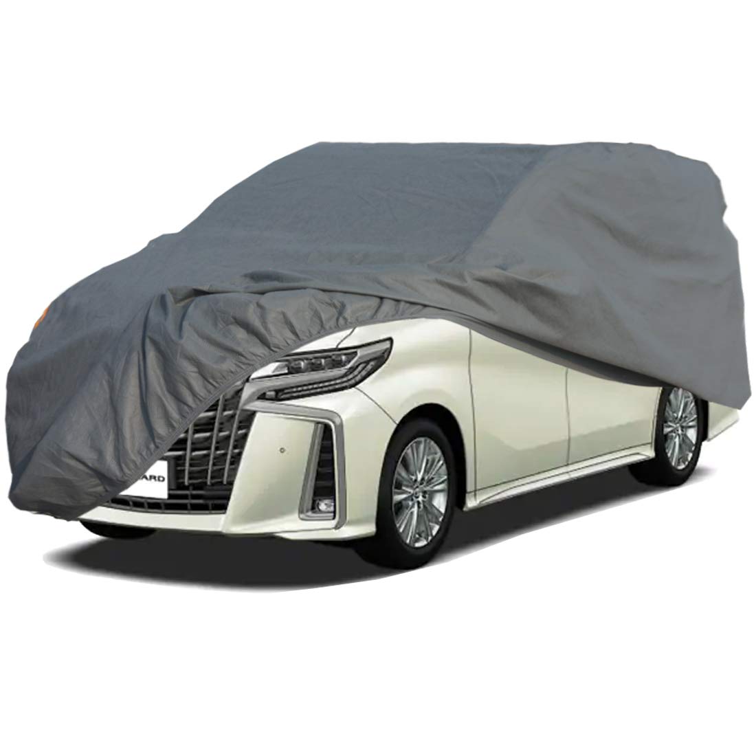 【送料無料】車 カバー ミニバン SUV/MPV対応 ボディーカバー 自動車カバー 裏起毛 4層構造，台風対策，防水防塵防輻射紫外線, 不織布 (525*190*170CM, グレー)