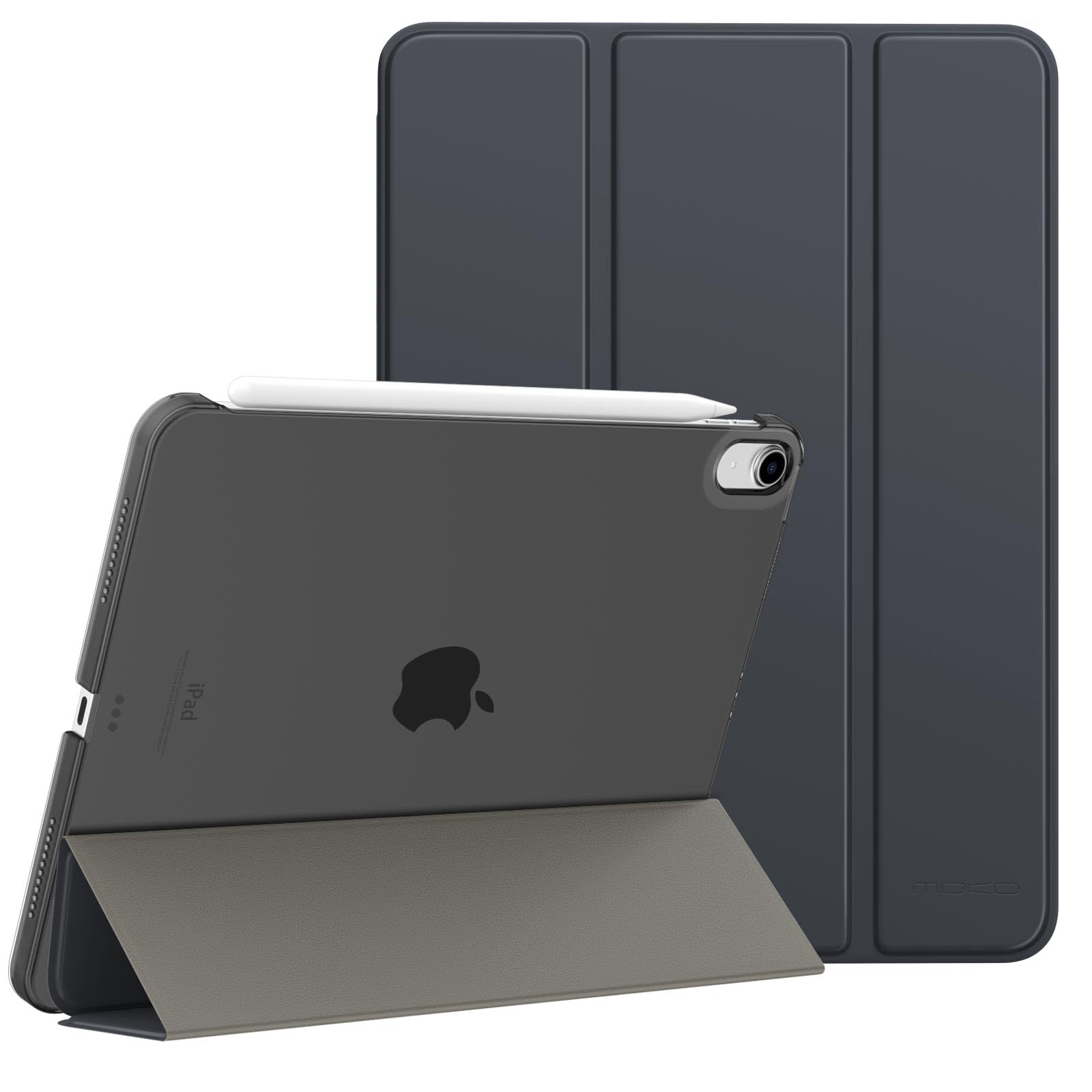 【送料無料】MoKo iPad Air 11インチ ケース(2025/2024)、iPad Air5/4 10.9インチ ケース iPad Air(M3/M2) 11インチ iPad Air第5/4世代 10.9 カバー 半透明 オートスリープ ApplePencilPro/第2世代ペアリング&充電対応 三折りスタンド PUレザー 裏地マイクロファイバー
