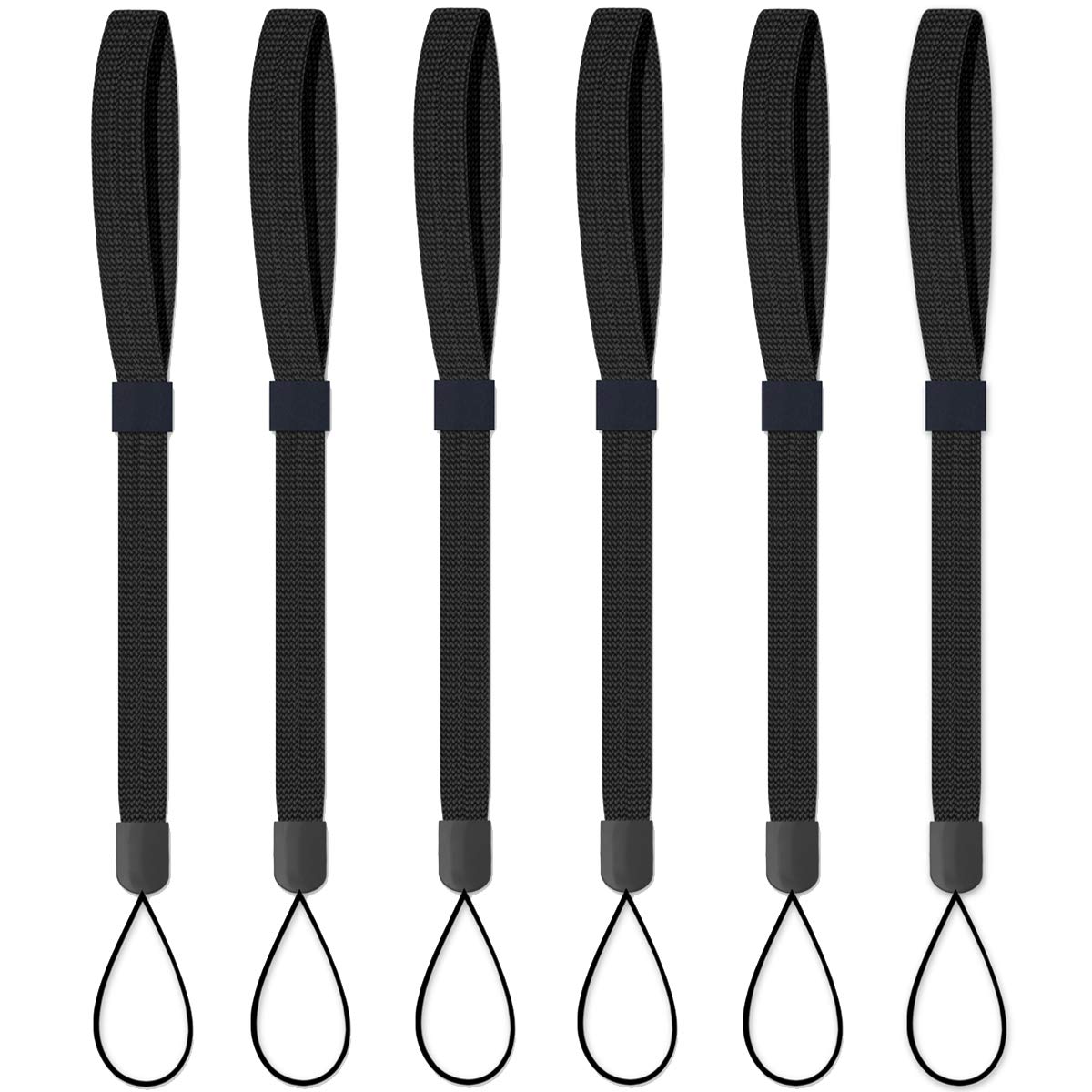 【送料無料】[AMUU] ハンドストラップ 携帯電話 スマホ すとらっぷ 6本入 黒 腕掛け マスコットブラッ..