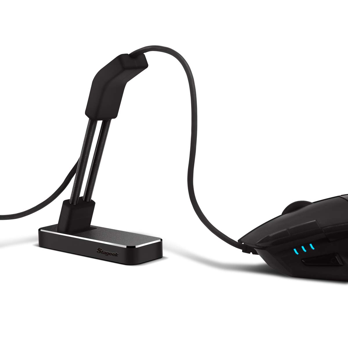 【送料無料】マウスバンジー、Stageekアルミニウム合金ゲームマウスケーブルの管理システム、esportsゲームのための柔軟なマウスケーブルホルダーフィクサー-ブラック