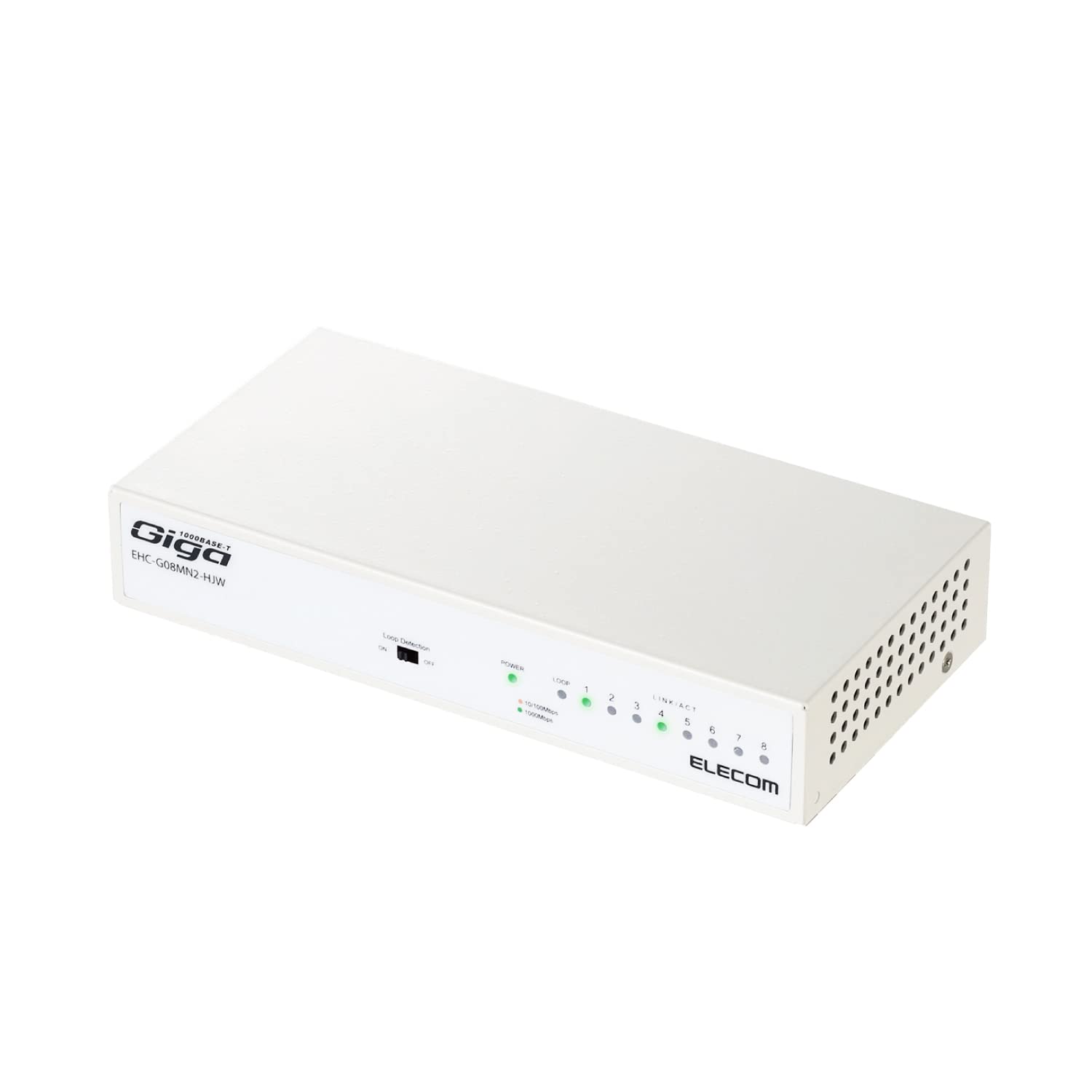 【送料無料】エレコム スイッチングハブ ギガビット 8ポート 金属筐体 マグネット付 電源内蔵 ホワイト EHC-G08MN2-HJW