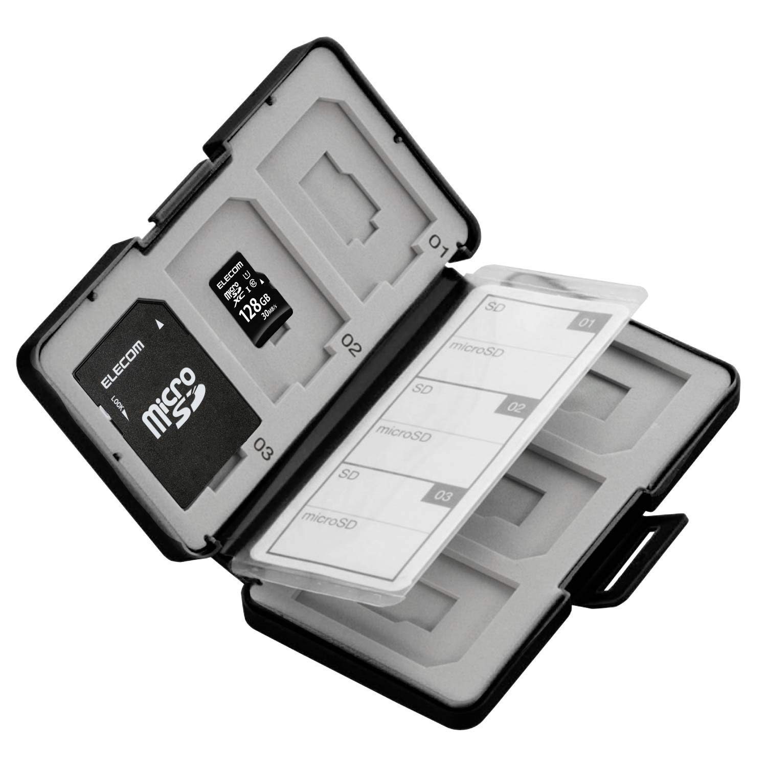 【送料無料】エレコム メモリカードケース SD ケース プラスチック SD6枚 + microSD6枚収納 ブラック C..