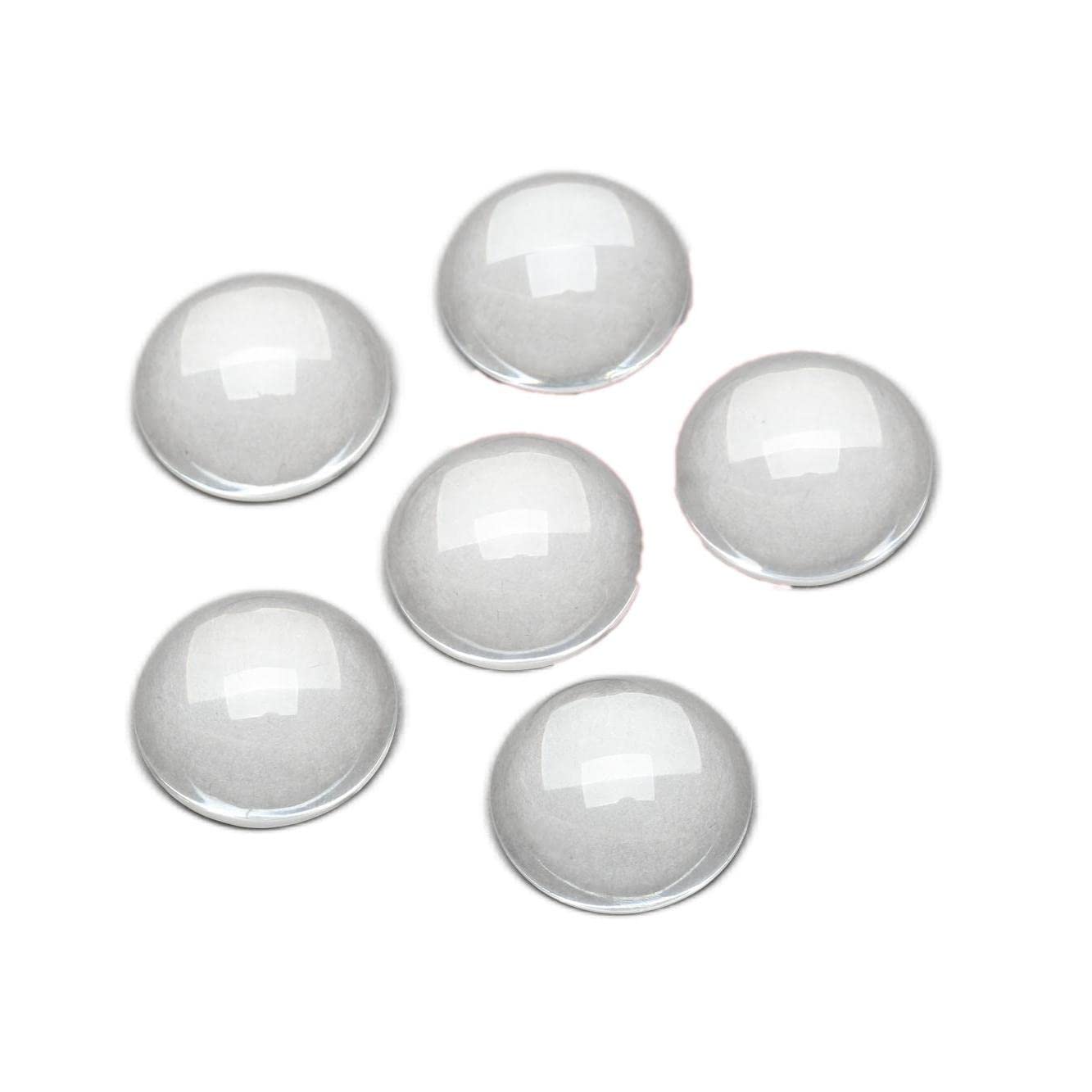 【送料無料】ガラスカボション 8mm クリアガラス 半球 円形 ラウンドビーズ ペースター DIY 工芸品 ハンドメイド ジュエリー用 透明ドーム 拡大レンズ効果 アクセサリーパーツ 20個入り