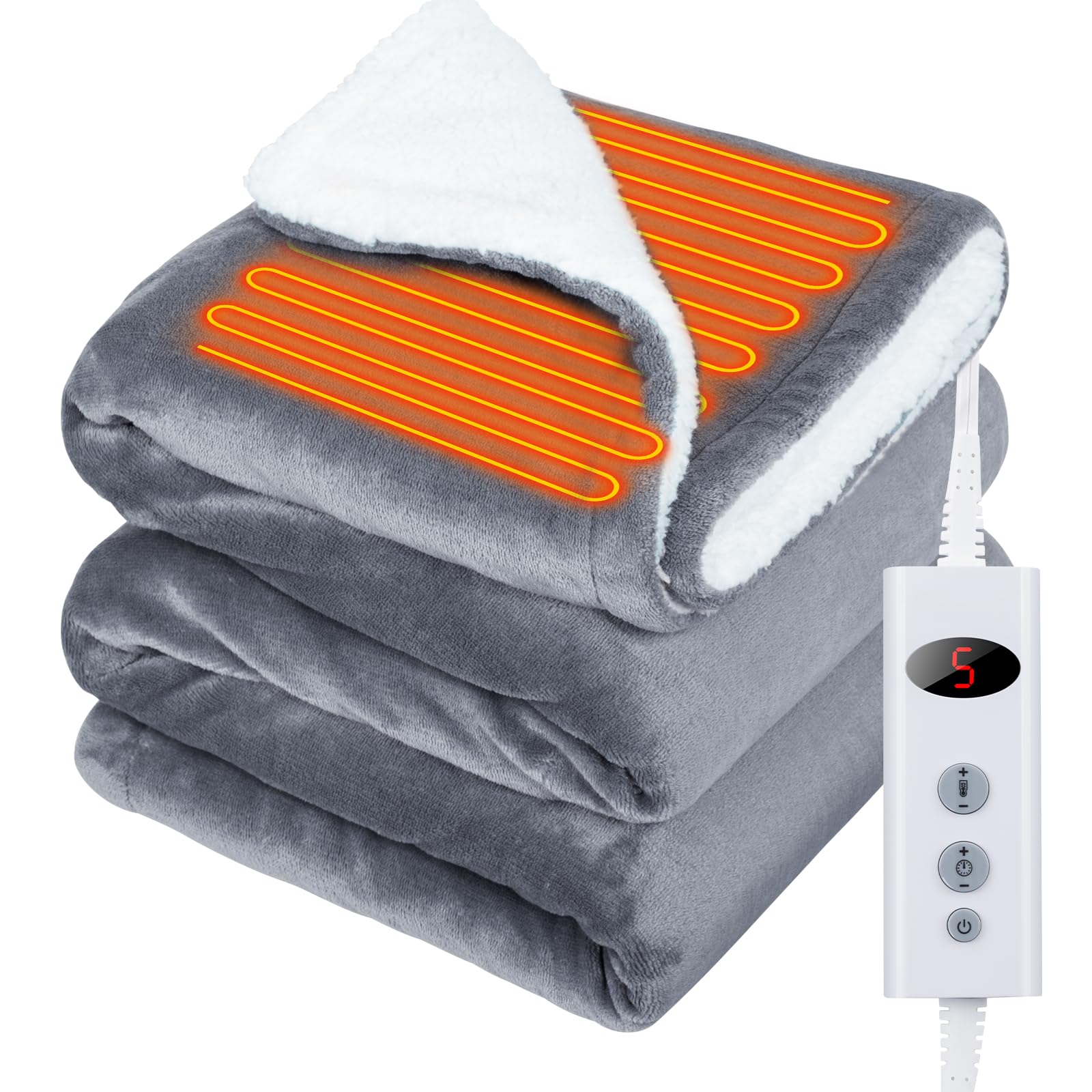 【送料無料】GOHHME 電気毛布 掛け敷き兼用 188×130cm 電気毛布 掛け【大きいサイズ＆10段階温度調整＆..