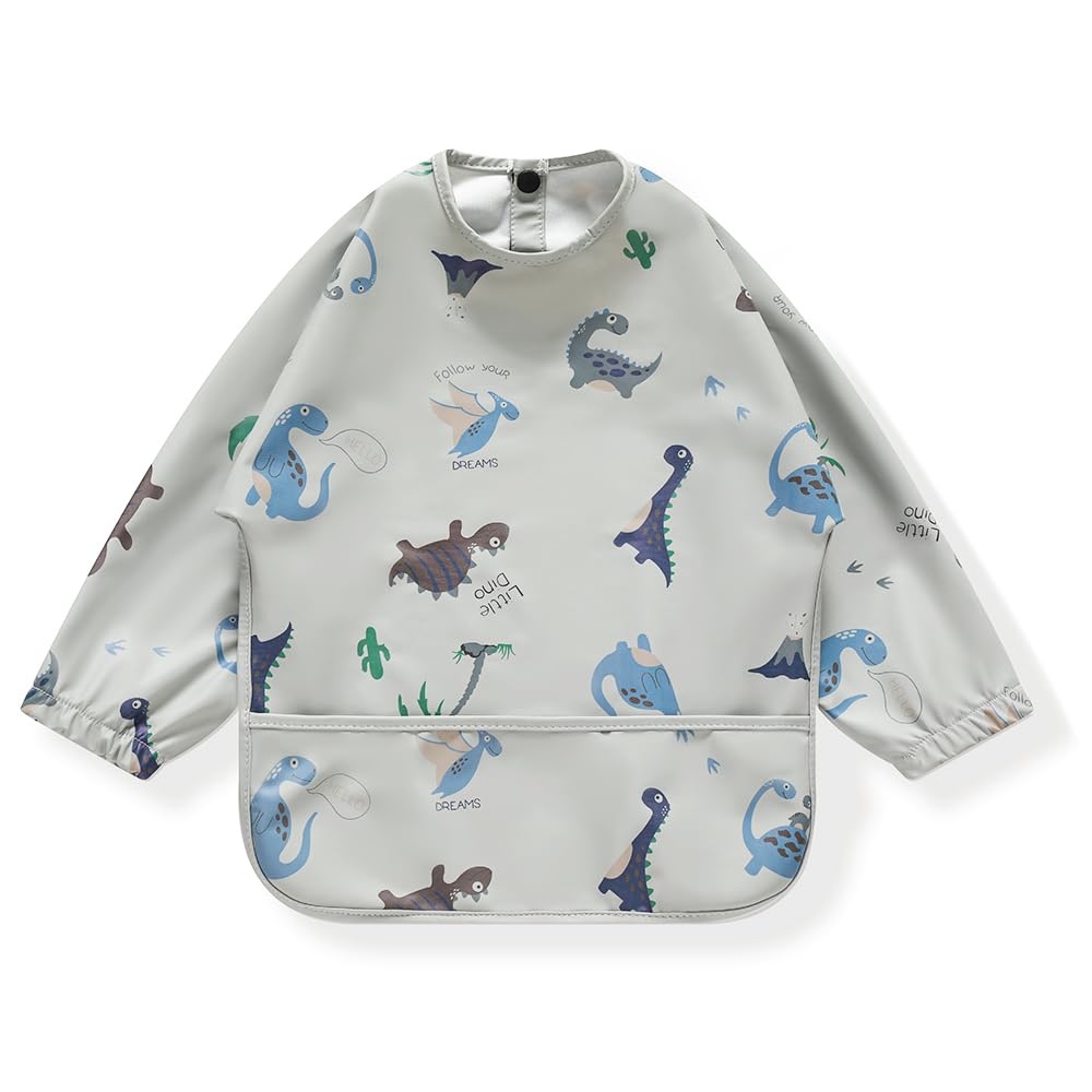 楽天ハローディア楽天市場店【送料無料】[スリーマッシュルーム] お食事エプロン 長袖 離乳食エプロン ベビー エプロン 子供 赤ちゃん 防水 軽量 保育園用 お出かけ 男の子 女の子 出産祝い 汚いにくい 洗いやすいと乾きやすい