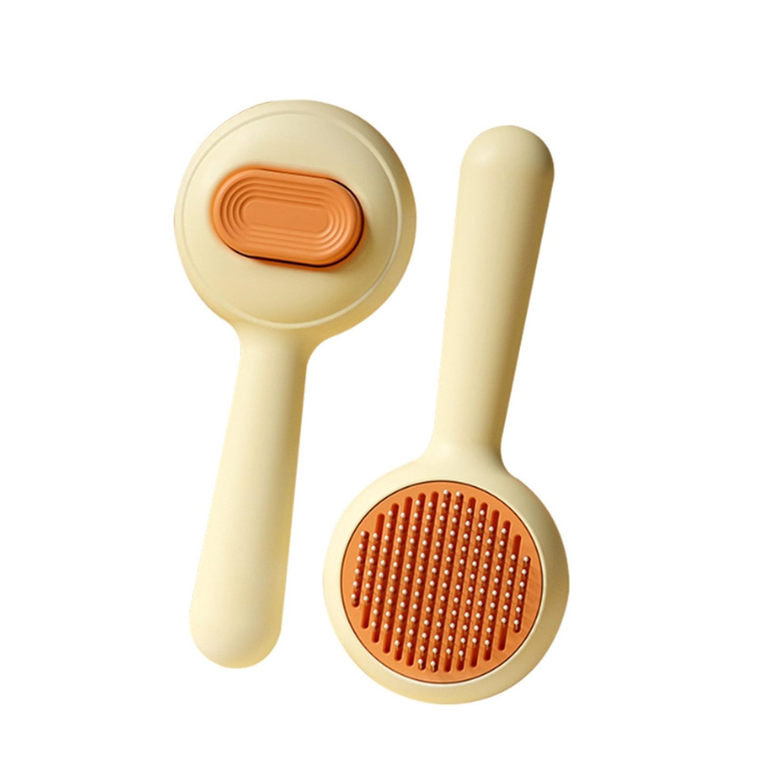 【送料無料】ペット用ブラシ痛くない ヒーリングブラシ スリッカーブラシ ワンプッシュ式 犬 猫 長毛種・短毛種 くし ワンマッサージしながら抜け毛除去 ボタンを押して抜け毛が簡単に取れる グルーミングブラシ 猫/犬兼用 1個セット