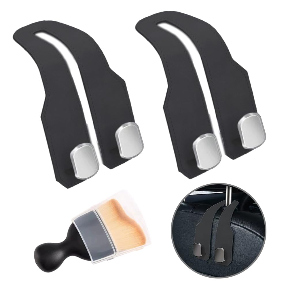 【送料無料】車 ヘッドレスト フック ダブルフック 荷物掛け 荷崩れ 転倒防止 車 収納 ヘッドレスト フック シート車内収納フック 車 人気 収納 2個セット グレー レザー金属製