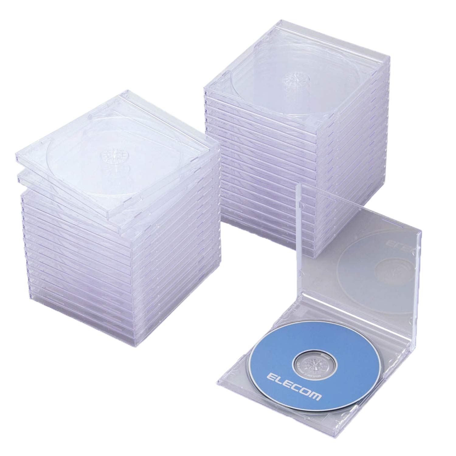 【送料無料】エレコム CD/DVDプラケース/1枚収納/30パック/クリア