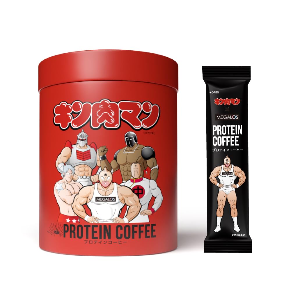 【送料無料】キン肉マンxメガロス プロテインコーヒー 正義超人パッケージ スティックタイプ 1本7.5g 30本入り たんぱく質6.1g 無糖 uccコーヒー鑑定士監修