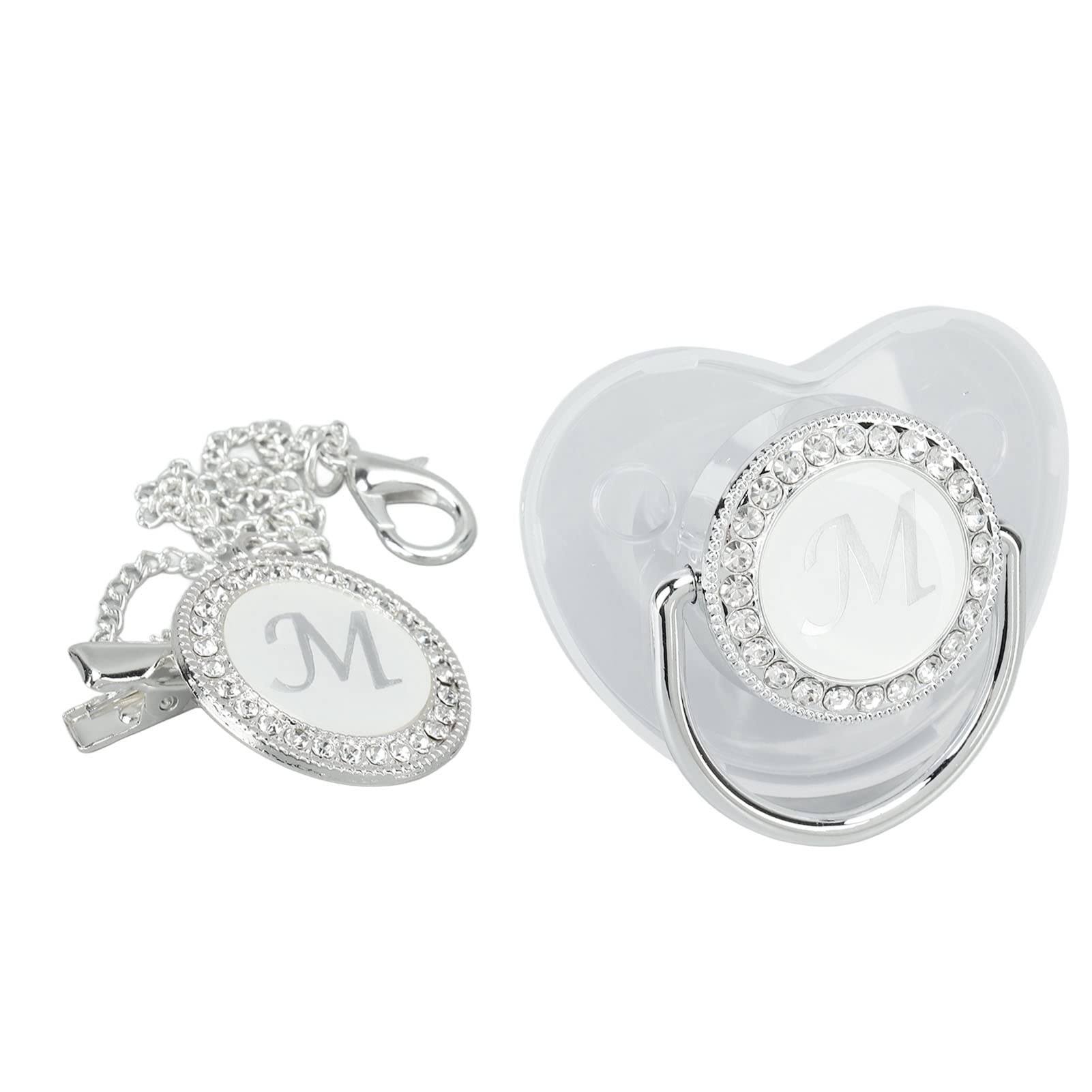 【送料無料】シリコン製ベビーおしゃぶり、ベビーおしゃぶり BPAフリー ワンピース シームレス 幼児用 6-18ヶ月 (文字M)