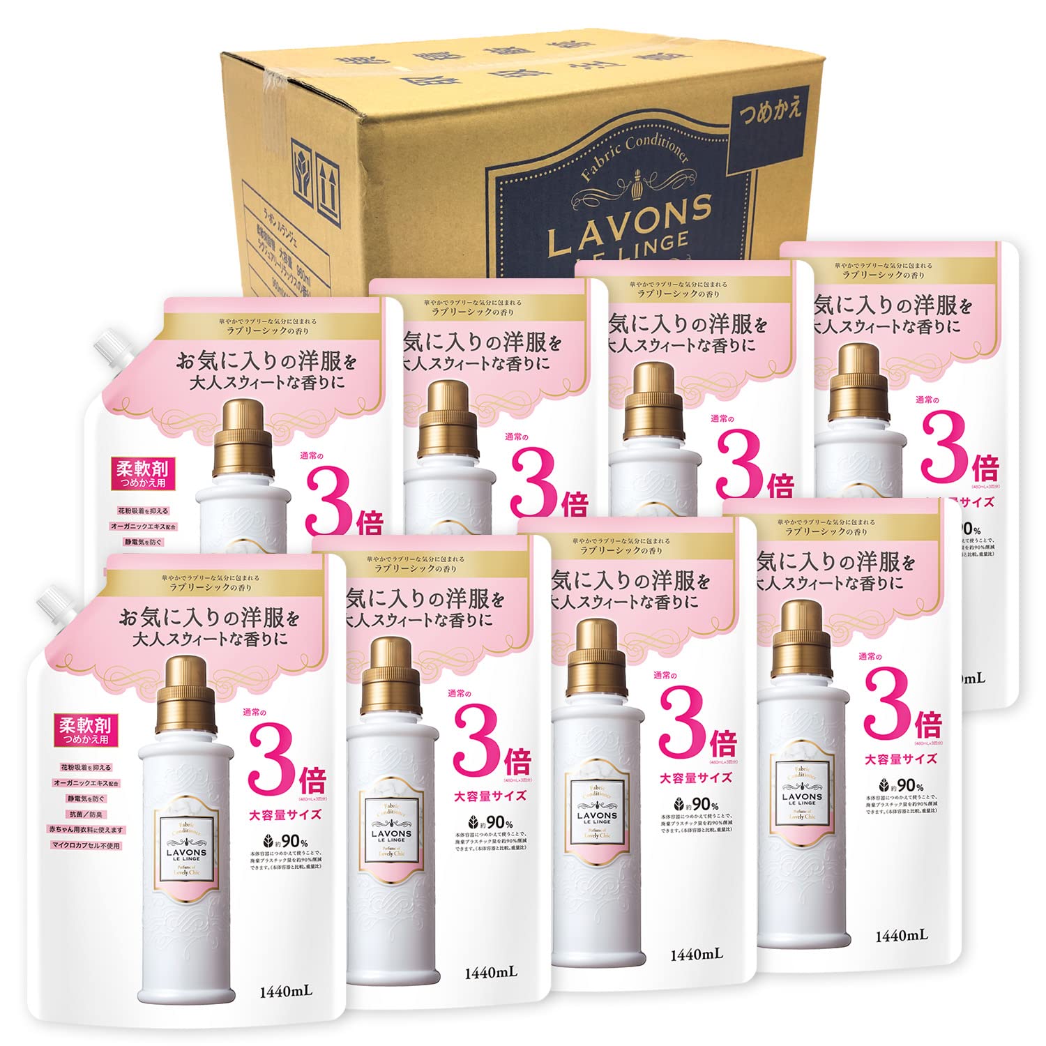 ������̵���ۥ�ܥ�(Lavons) �ڥ���������� ����� ���� ��֥꡼���å��ι�� �ͤ��ؤ� 3�ܥ����� 1440mlx8��