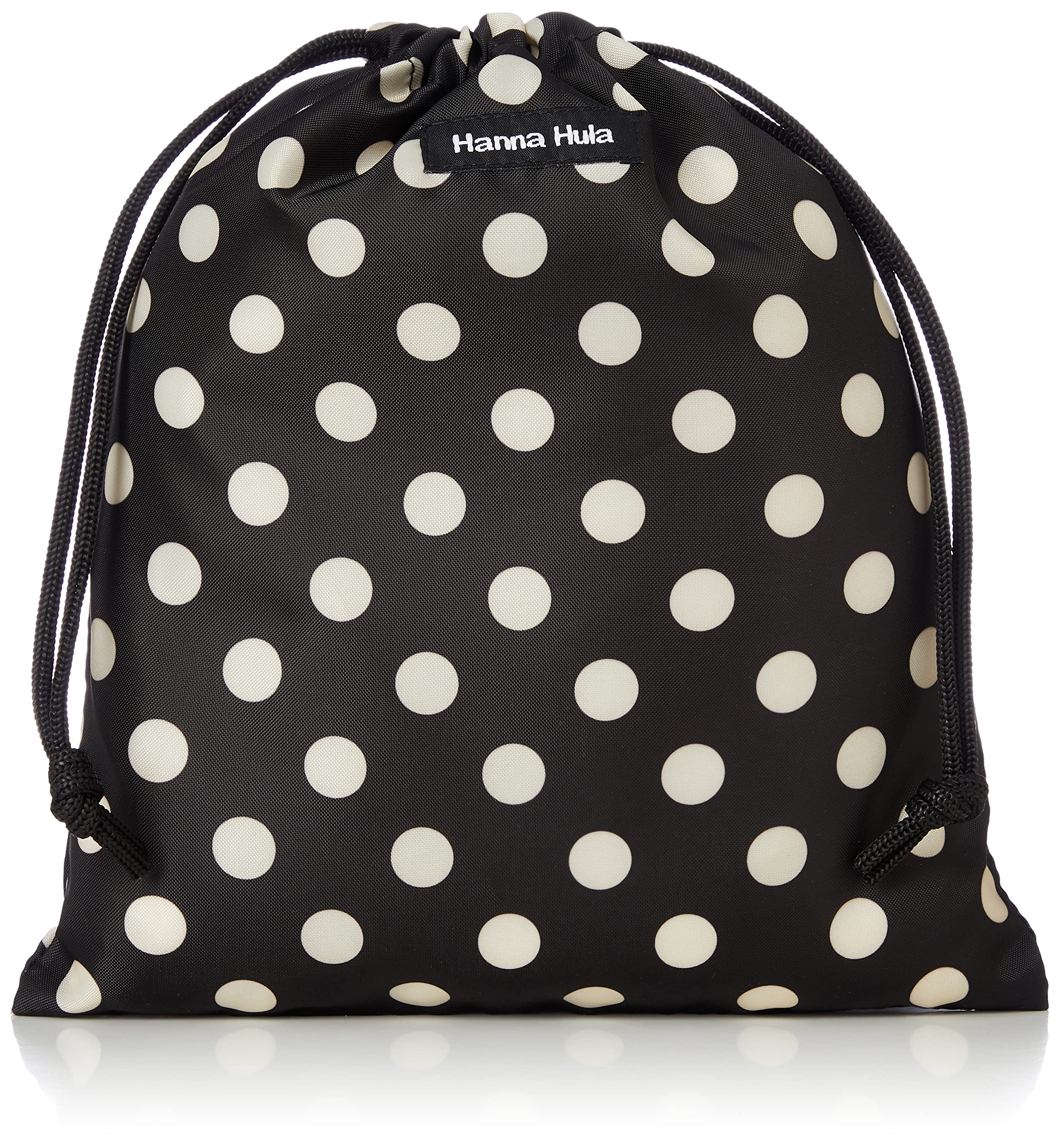 【送料無料】ハンナフラ(Hanna Hula) 消臭シューズケース ポルカブラック 消臭巾着L 抗菌 撥水