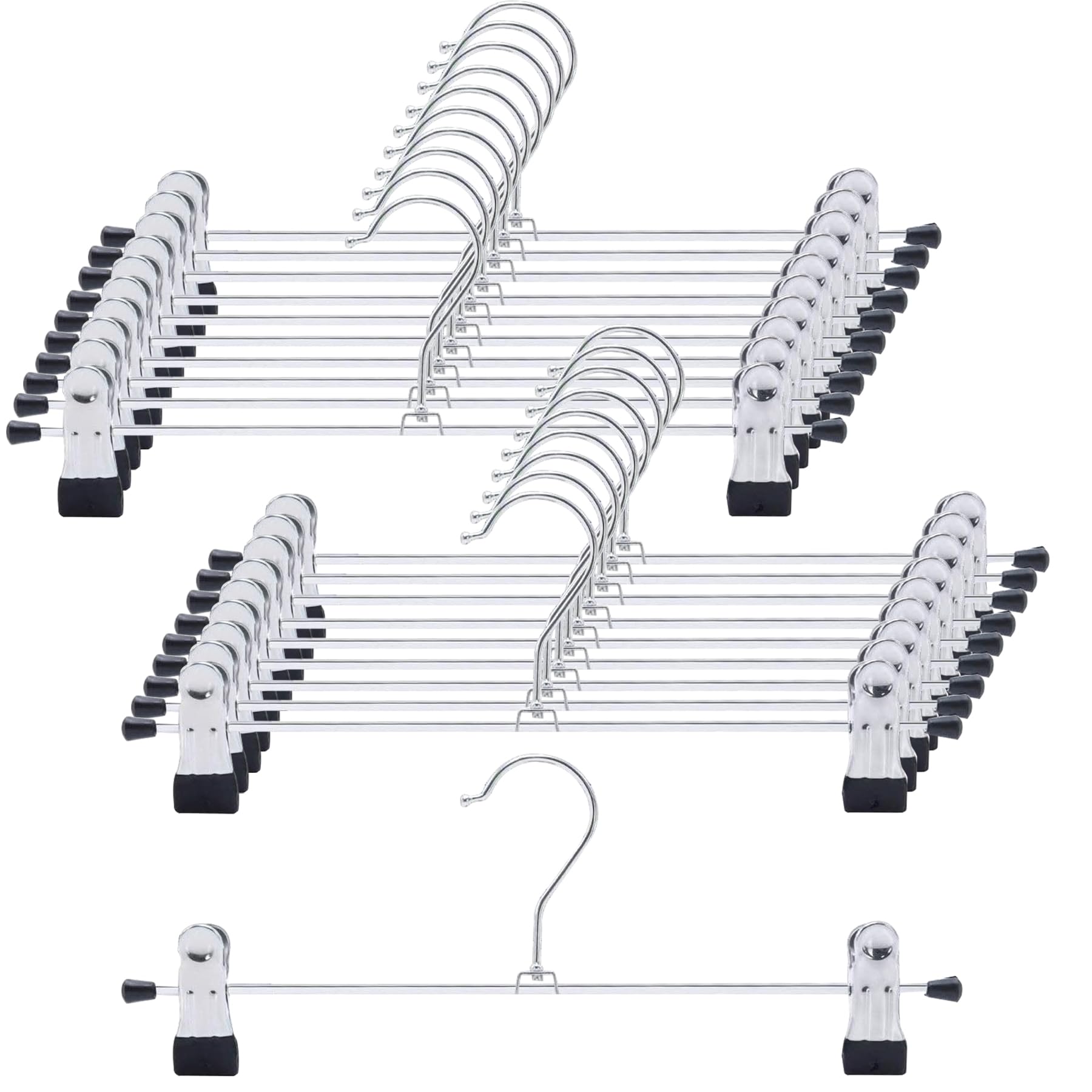 【送料無料】HOSUR ズボンハンガー スカートハンガー スラックスハンガー 20本組 多用途 滑らない 跡が..