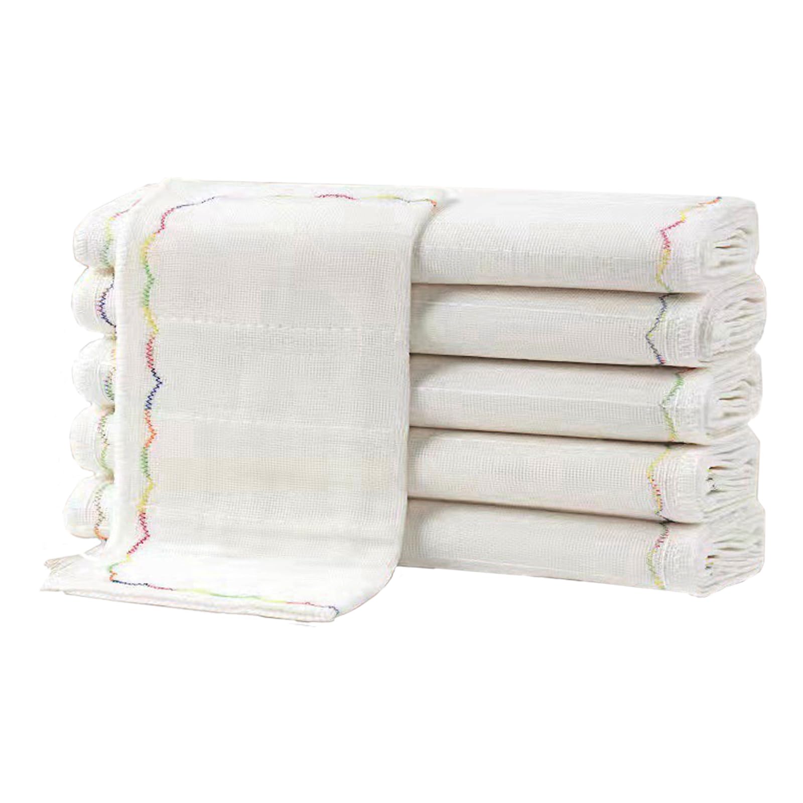 【送料無料】Akkerds 食器洗いタオル 5枚入 厚め 全綿 吸水食器洗い布 油つかない 毛落ちしない キッチン食器洗いタオル 清潔 サイズ 12層厚め 24cmx24cm