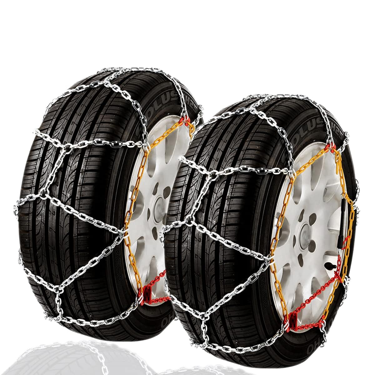 【送料無料】Autart タイヤチェーン 金属製 155/65r14 155/80R12 145/80R13 155/70R13 165/65R13 165/60R14 165/55R14 165/50R15 等 9mm 亀甲型 金属タイヤチェーン スノーチェーン 金属チェーン ジャッキ不要 KNS30