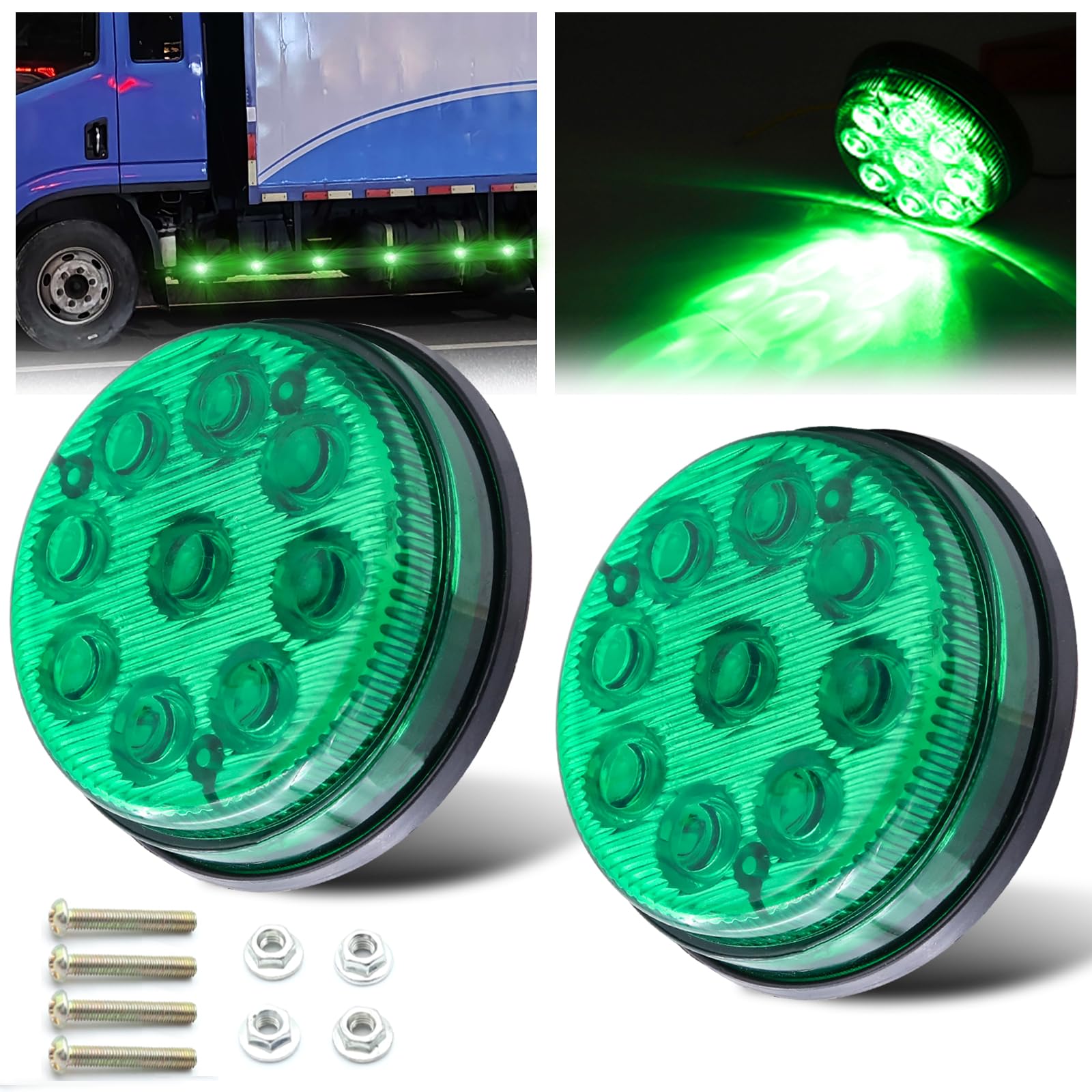 【送料無料】Ygmylandbb LED トラック サイドマーカーランプ 路肩灯 車幅灯 24V 12V 9連LED 側灯 トラ..