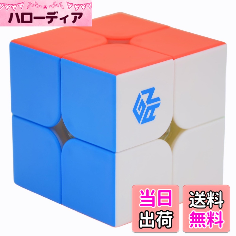 【送料無料】Bucubke GAN 251 M Pro 2x2 ステッカーレス磁気スピードマジックキューブ GAN251 Pro 2x2x2 競技用63マグネット パズルキューブおもちゃ（つや消し内部原色）