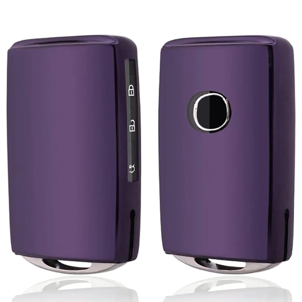 【送料無料】（yoshinari） マツダ2 マツダ 3 用CX-30 CX-60 CX-3 CX-5 CX-8 ロードスター MX-30 マツダ6 スマート キーケース キーカバー 本革 キーホルダー (キーケース単品、ダークパープル)