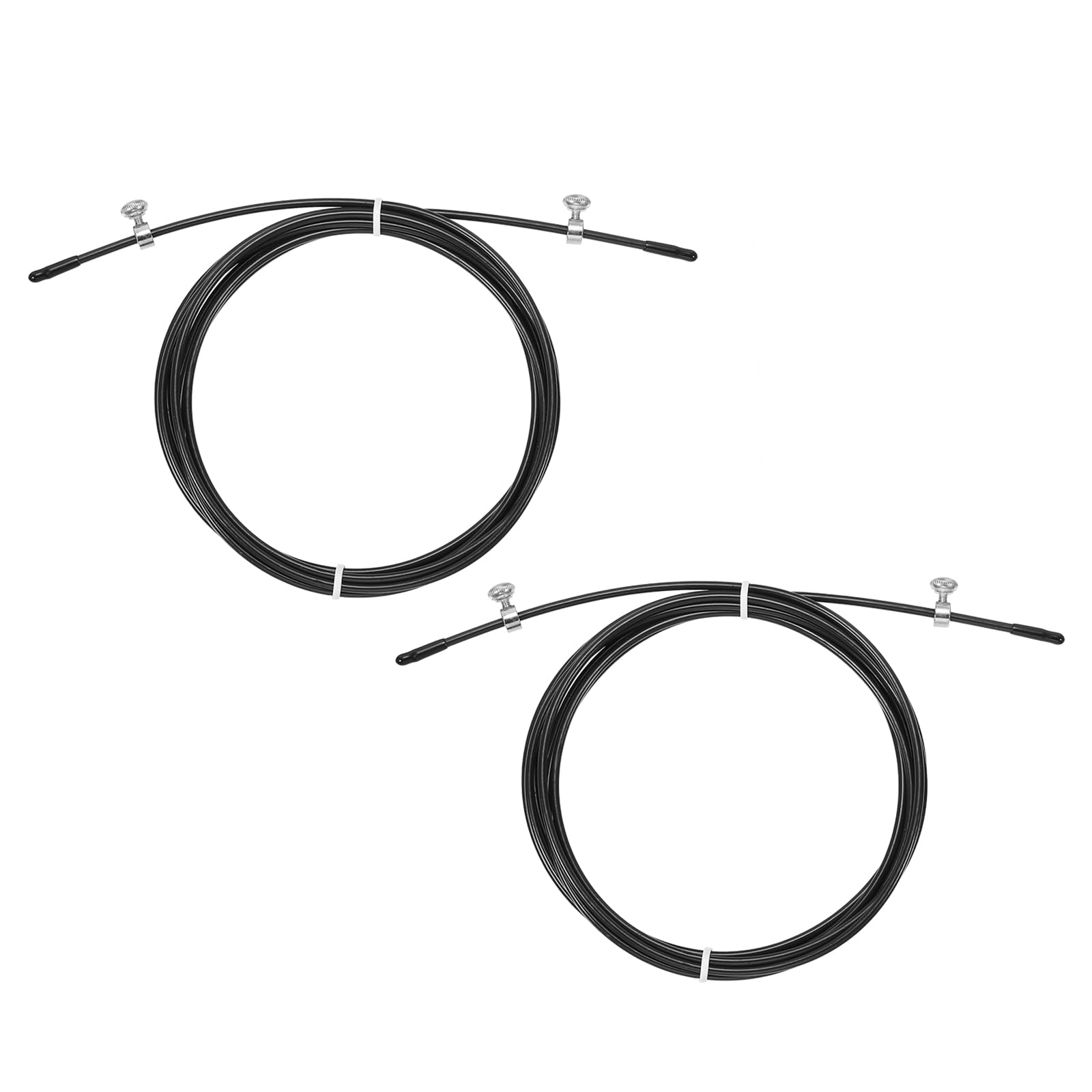 【送料無料】PATIKIL 3 m縄跳びケーブル 交換ケーブル 2個入り 2.5mm プロ縄跳び ワイヤー交換 高速縄跳び ブラック