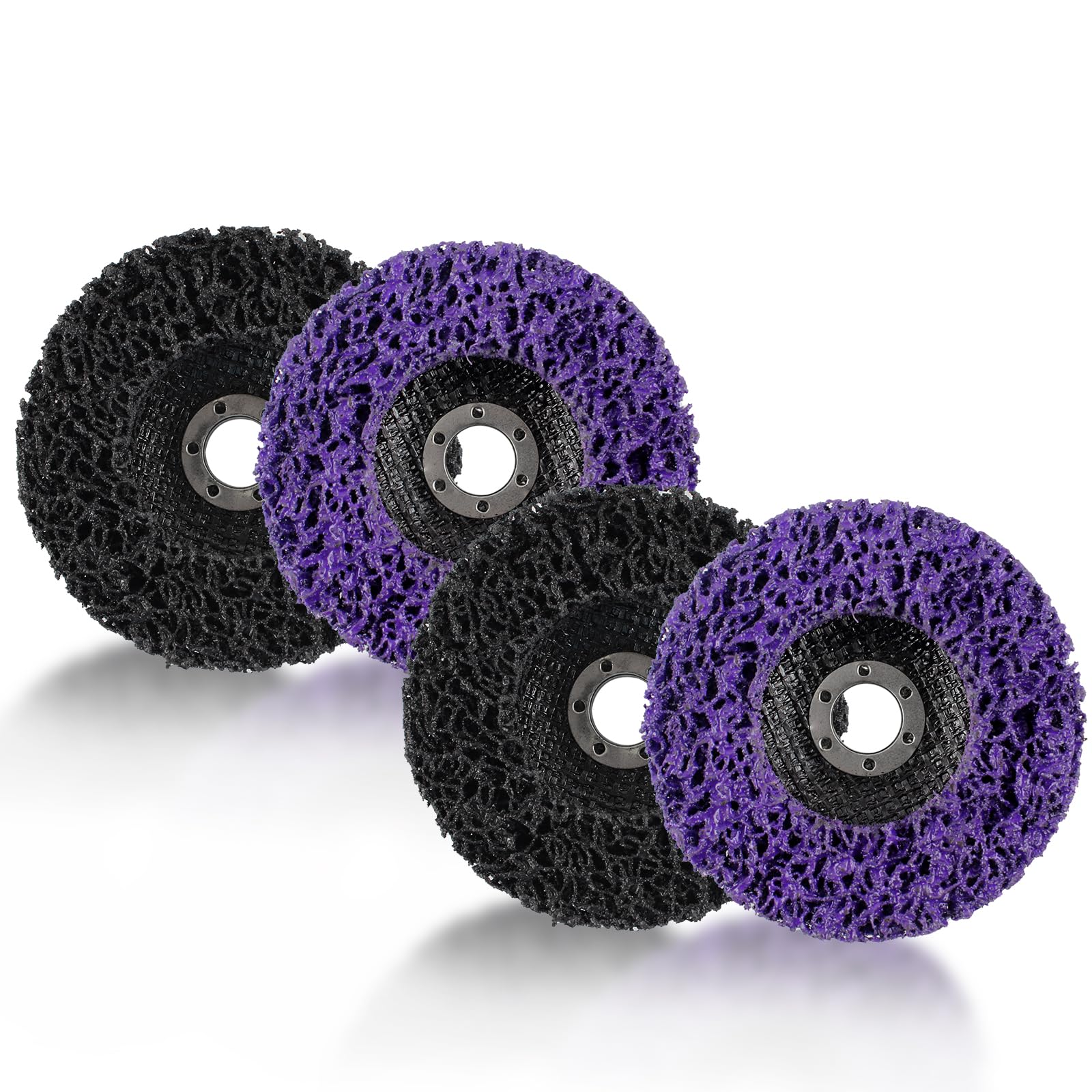 【送料無料】LUCKYBEE クリーニング 4個セット DIY 研磨 ディスク サビ 除去 研削 つや消し 塗装 落とし グラインダー サンダー ペンキ 修理 家庭用 (紫*2黒*2)