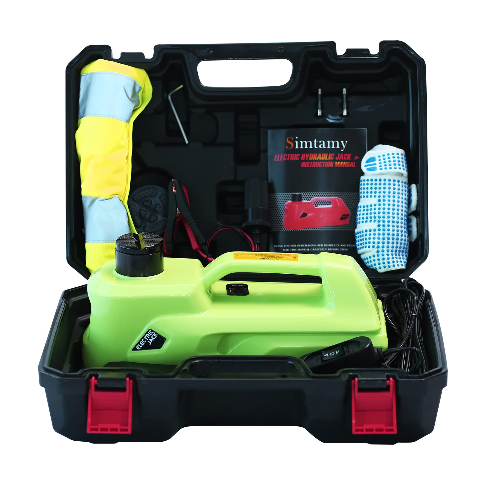 【送料無料】NthPOWER 5t 車用電動ジャッキ 12V 自動車ジャッキ 電動油圧ジャッキ 耐荷重 5トン 車フロアジャッキ 収納ケース付き タイヤ交換するツール 緑