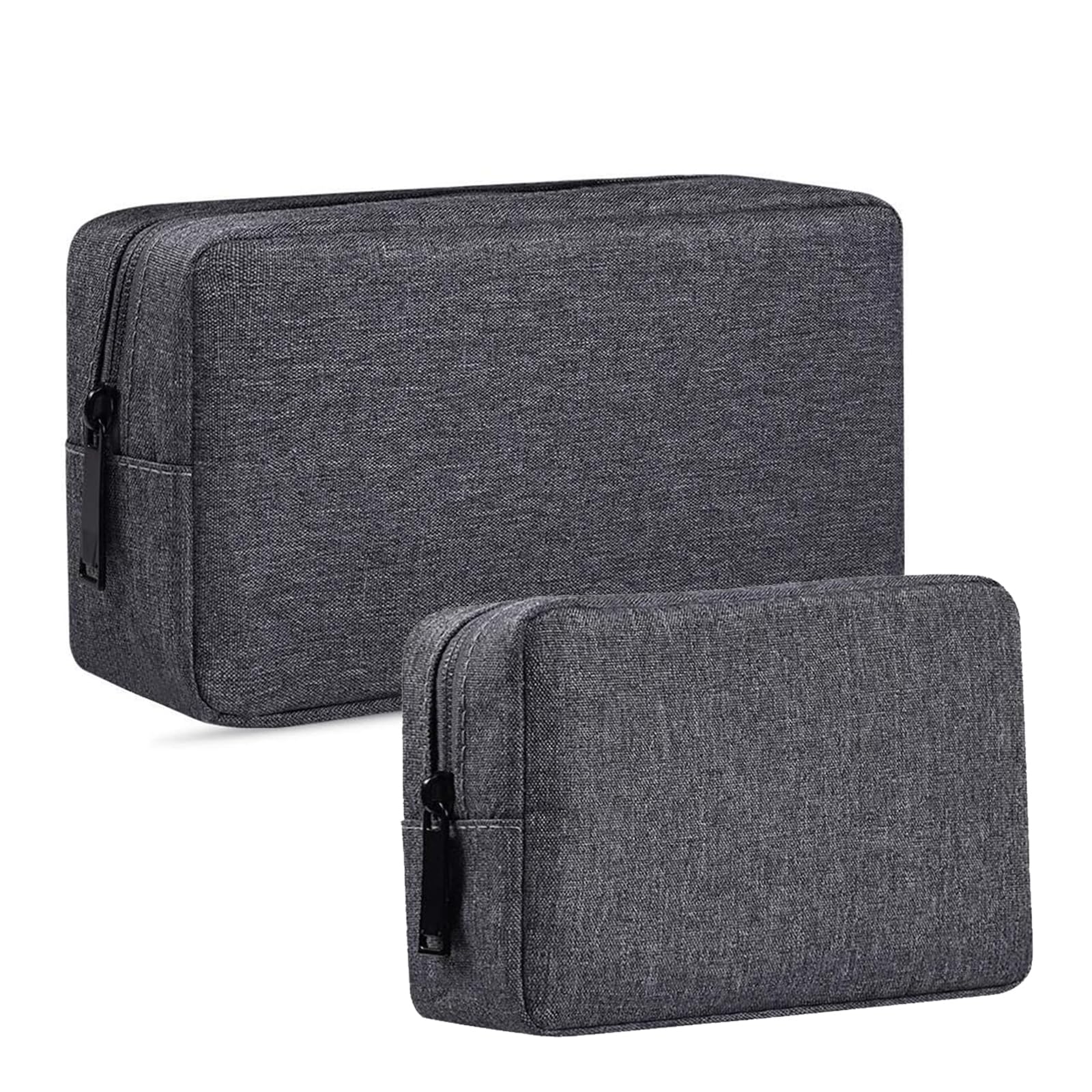 【送料無料】YINKE ガジェットポーチ メンズポーチ 小物入れ トラベルポーチ PC周辺 小物入れ収納ポーチ 大容量 多機能 収納 化粧 旅行 出張 ケーブル 収納 コード 2サイズセット (ダークグレー)