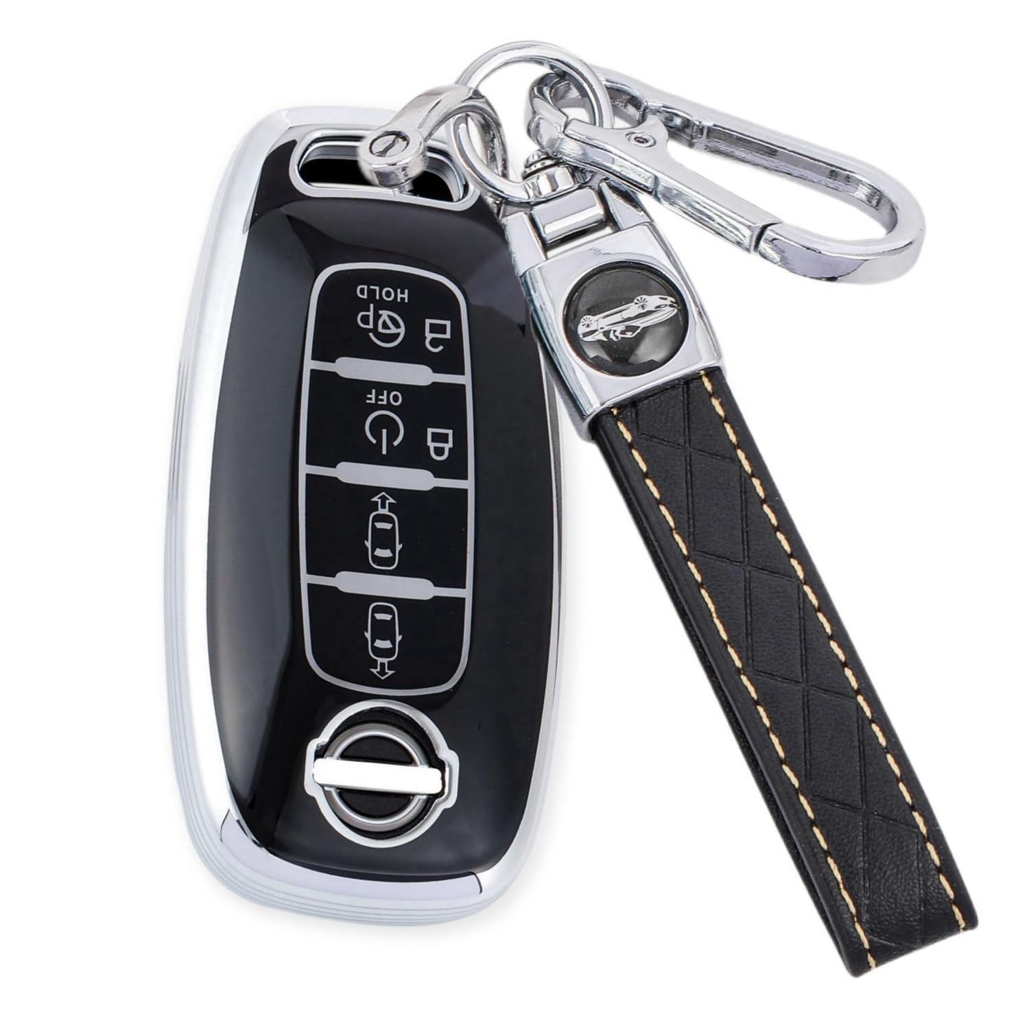 【送料無料】[YANMW] 新型セレナキーケース 適合日産セレナC28系プロパイロットキーカバー Serena (シルバーエッジブラック)