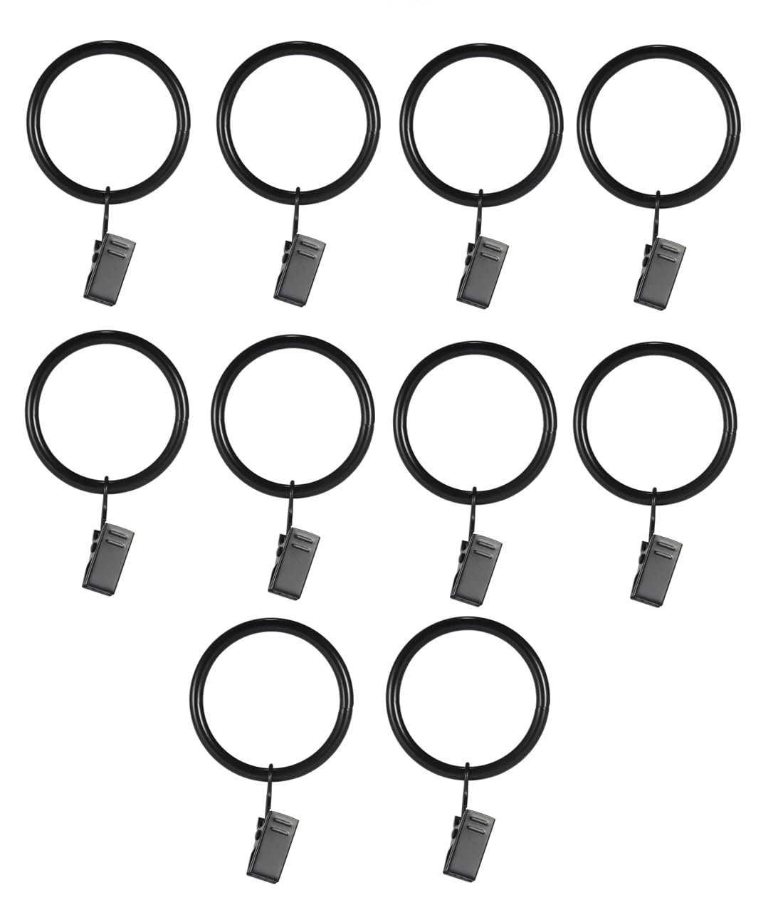 【送料無料】Goowin カーテンリング カーテンフック 38mm 金属製 クリップ リングランナー (ブラック, ..