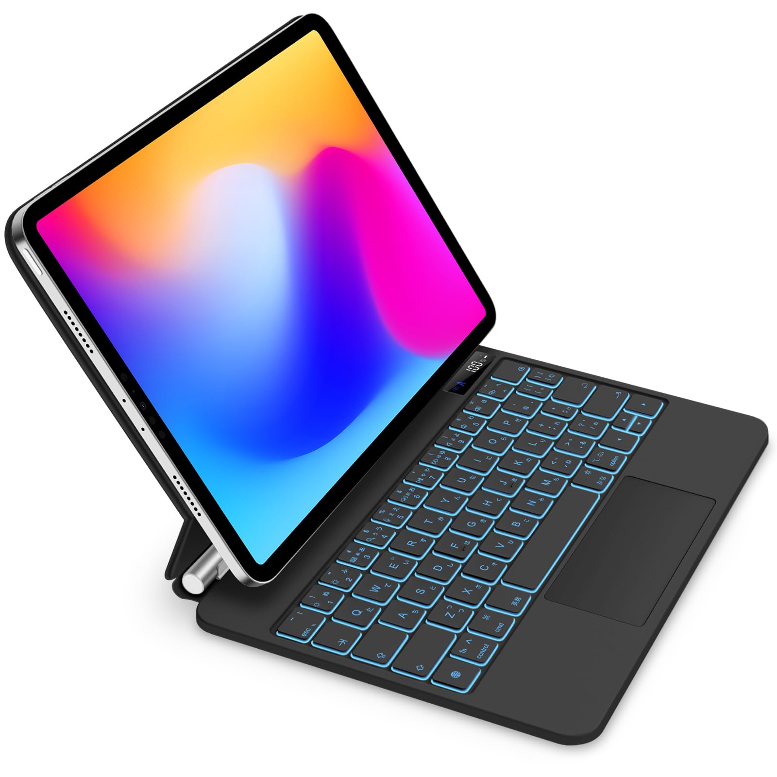 【送料無料】マジックキーボード GOOJODOQ 2024 iPad Air6(M2) 11inch対応スマートキーボード iPad Pro 11第1/2/3/4世代/iPad Air第4/5/6世代通用 トラックパッド付きキーボード ケース 7色バックライト付き 磁気吸着ケース 日本語配列キーボード 日本語説明書 ブラック