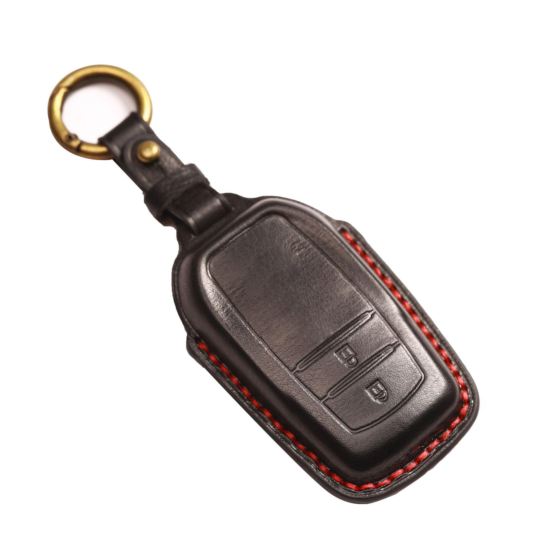 【送料無料】Kinotaka トヨタ専用 本革 スマートキーケース 新型ハリアー 80系 ハイラックス GUN125 ミライMIRAI ヤリス クロス キーケース プリウス 60系 65系 新型クラウン クロスオーバー MARK X 250G S カローラツーリング 高級 キーホルダー (黒 (2ボタン))