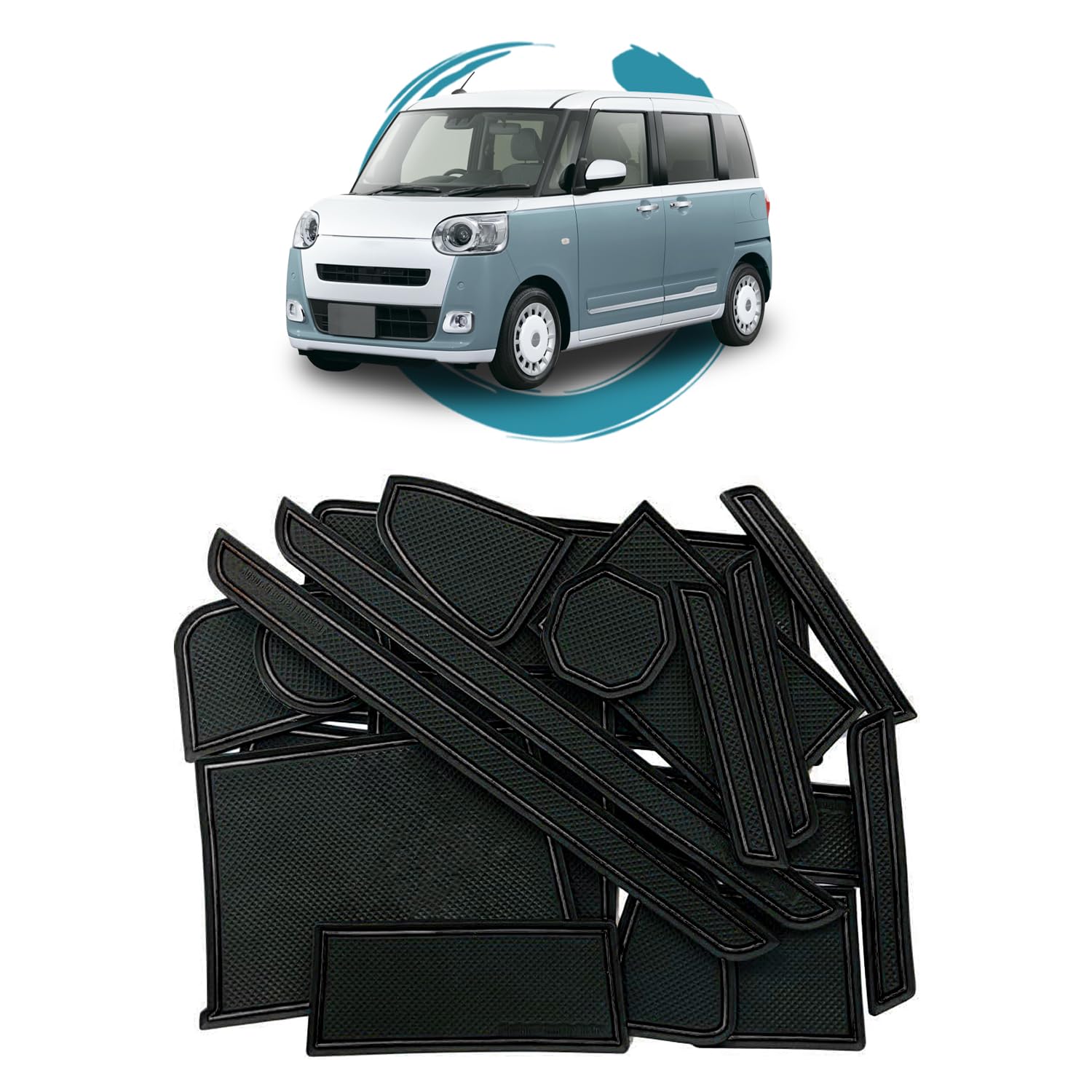 【送料無料】ruiya 2022新型 ダイハツ ムーヴキャンバス LA850S / LA860S 専用 ラバーマット ドアポケ..