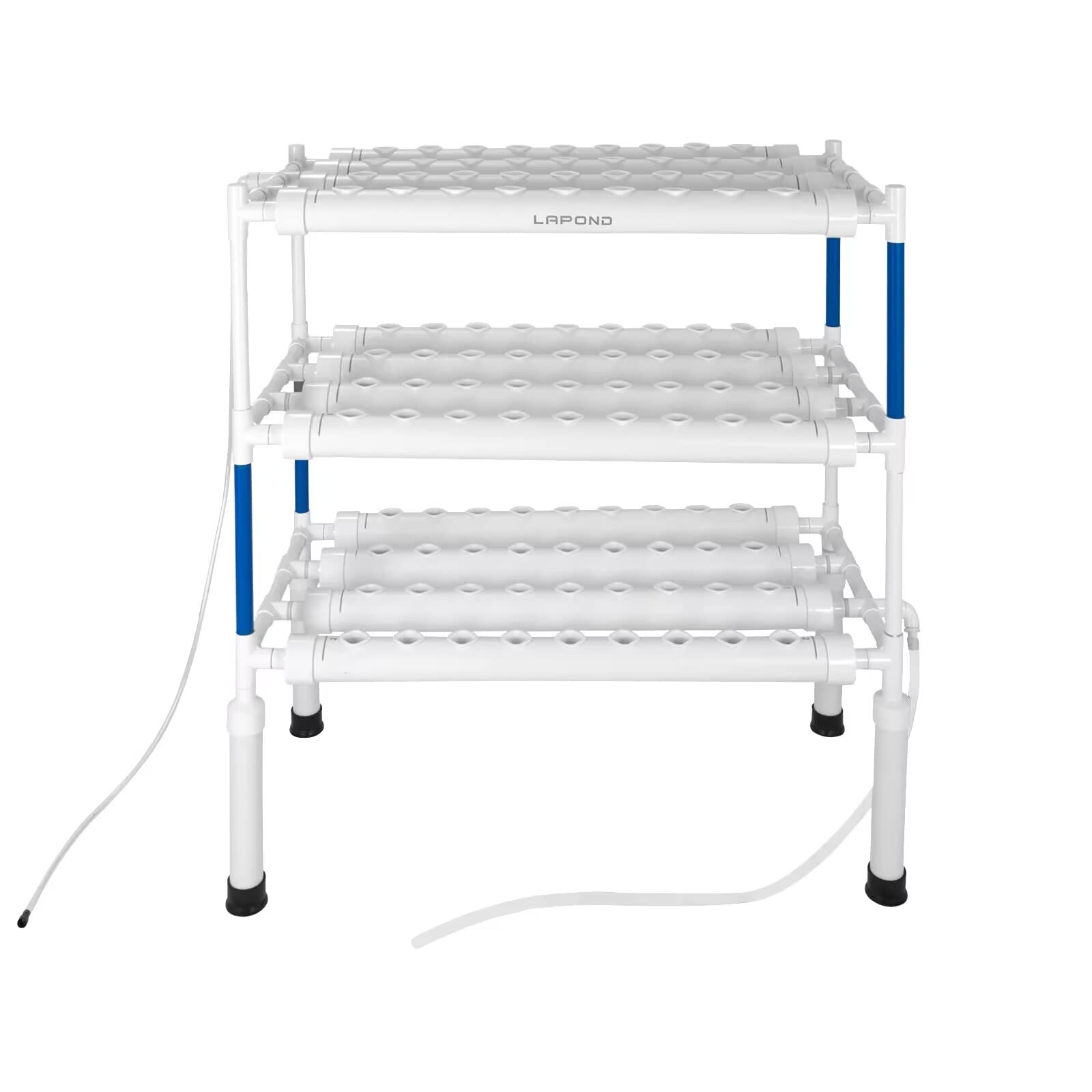 【送料無料】【LAPOND改良版】 水耕栽培システム 4列3層 食品級PVC-U管水耕栽培キット 108穴 水耕栽培植物用 無土壌栽培 セット 自動水循環システム搭載 水耕栽培野菜/果物/ハーブ/花など 家庭菜園 室内 ベランダ 庭 (日本語説明書付き)