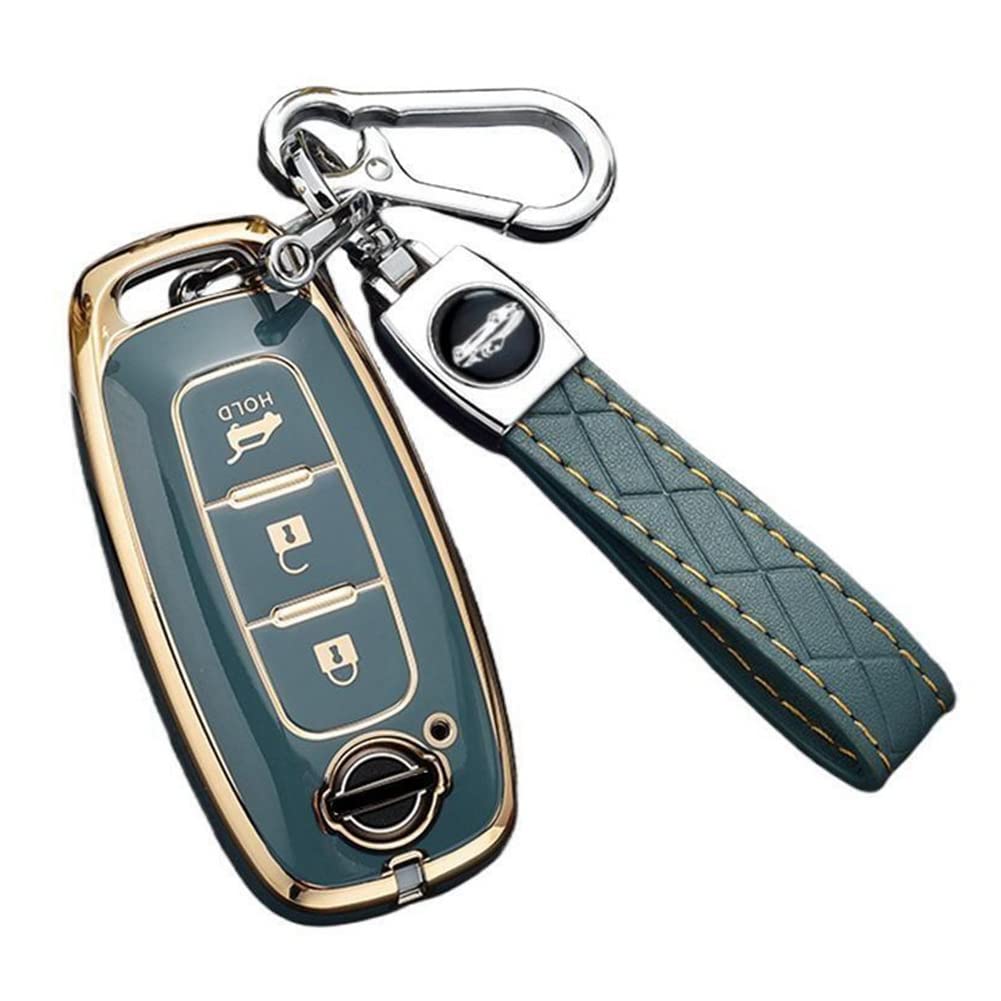 【送料無料】[YANMW] サクラキーケース適合日産アリア キーカバー新型 エクストレイルスマートキーケース TPU 3ボタン(ブルー)