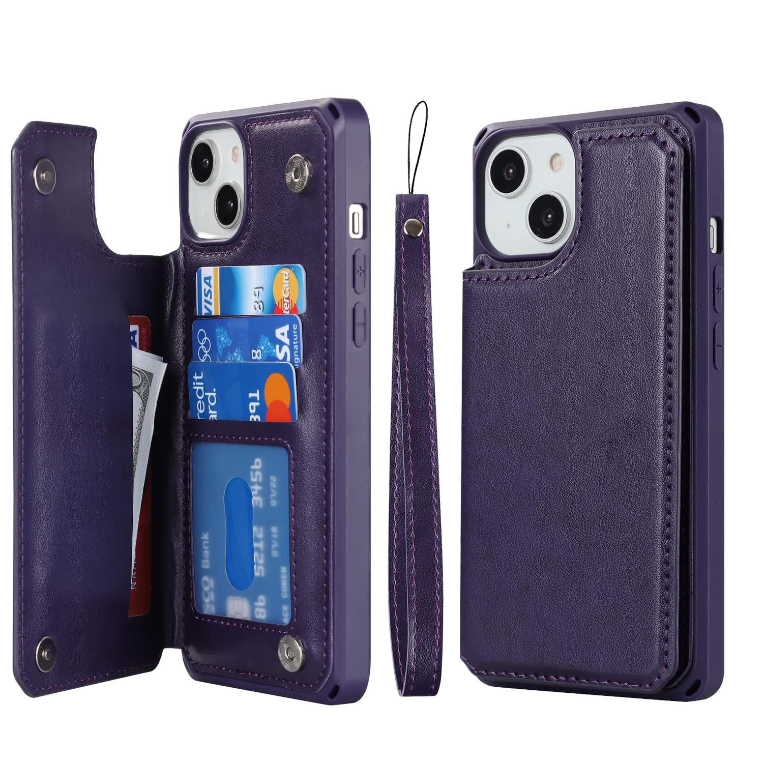 【送料無料】Sailortech iPhone 14 Plus 背面ケース 手帳型 アイフォン14 プラスケース アイフォン14 プラス カバー 財布case 縄掛け 高級PUレザー 多機能携帯電話カード 手帳ケース PUレザー 収納付き 磁石吸着 ICカード収納 財布型 実用 横置き機能 耐衝撃 防塵 落下防