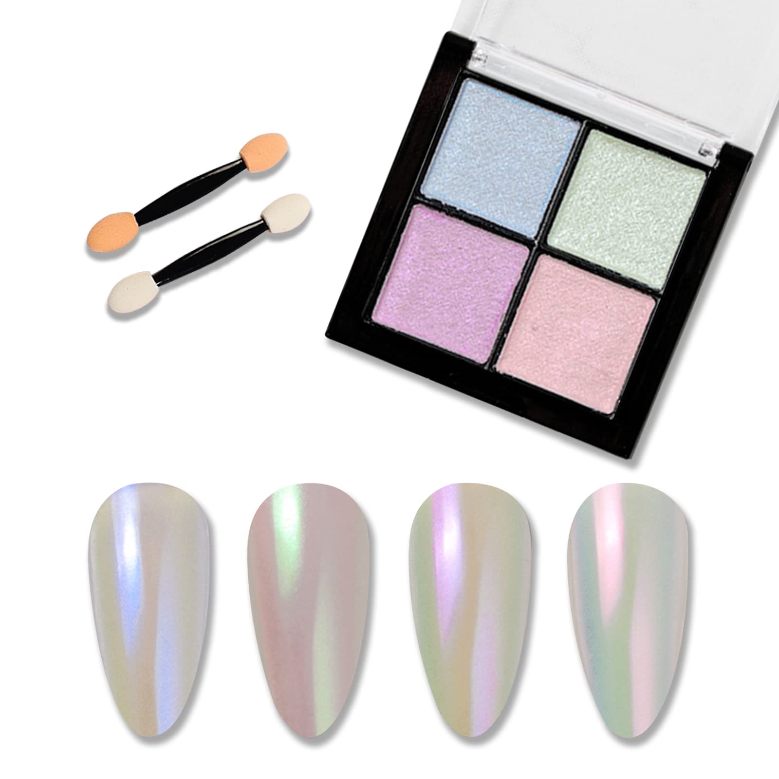 【送料無料】ALLMIRA ミラーネイル パウダー 4色パレット ミラーパウダー オーロラパウダー ジェルネイ..