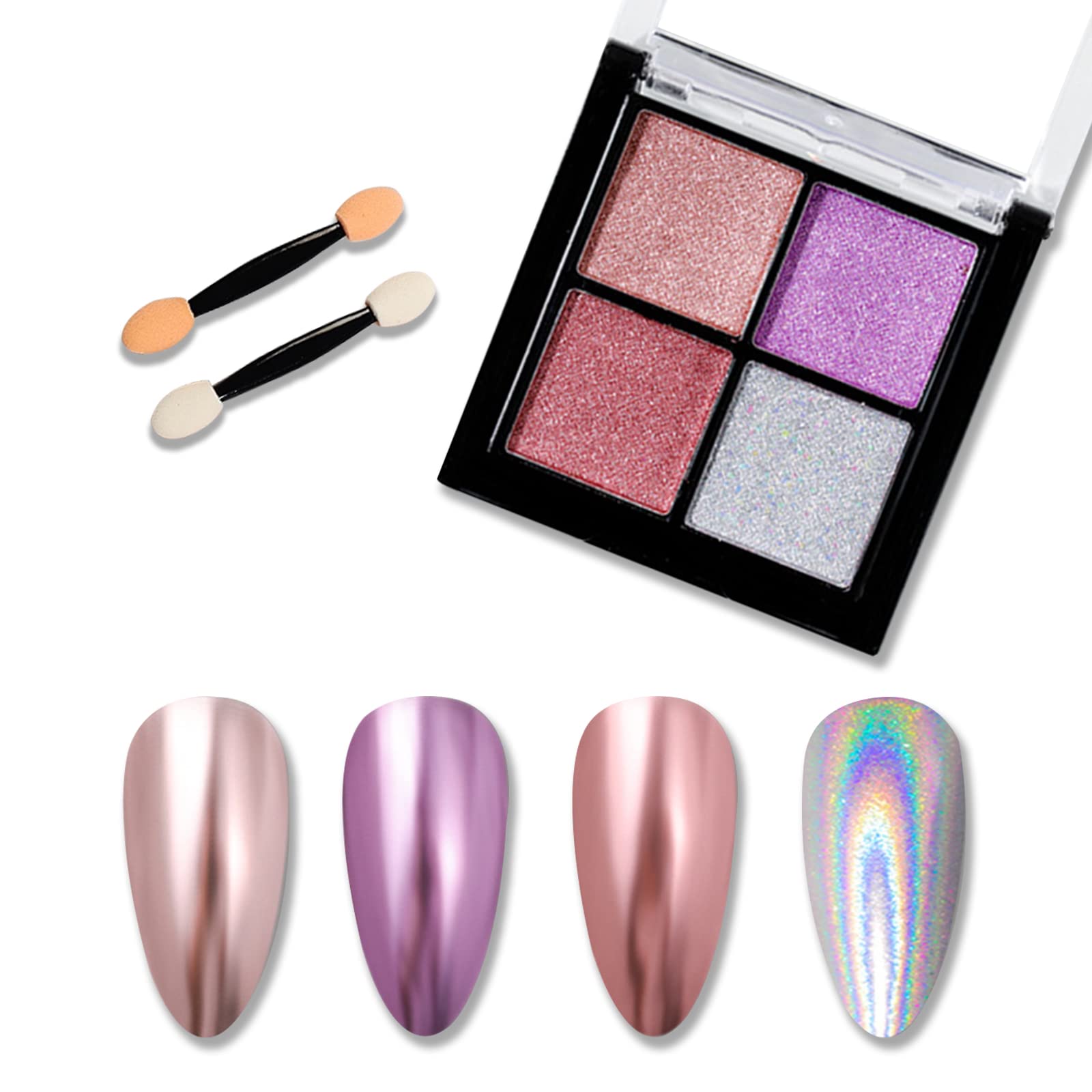 【送料無料】ALLMIRA ミラーネイル パウダー 4色パレット ミラーパウダー オーロラパウダー ジェルネイ..