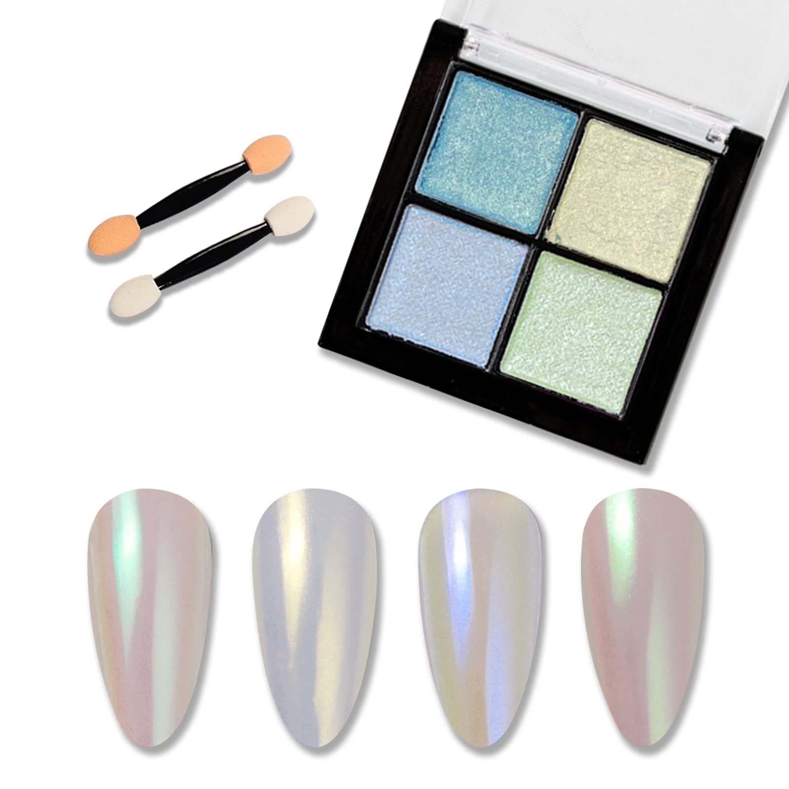 【送料無料】ALLMIRA ミラーネイル パウダー 4色パレット ミラーパウダー オーロラパウダー ジェルネイ..