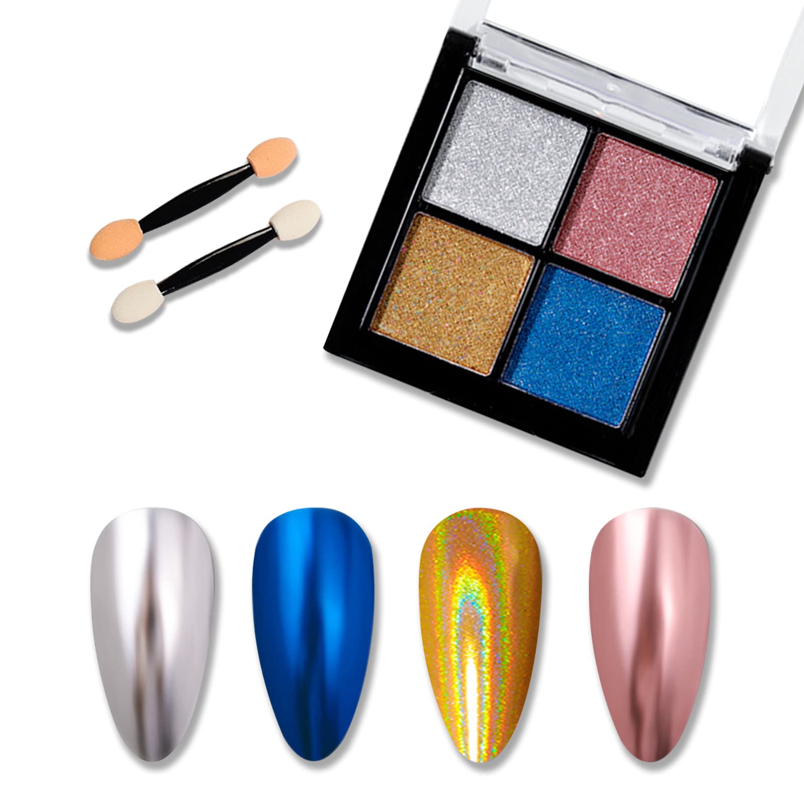 【送料無料】ALLMIRA ミラーネイル パウダー 4色パレット ミラーパウダー オーロラパウダー ジェルネイ..